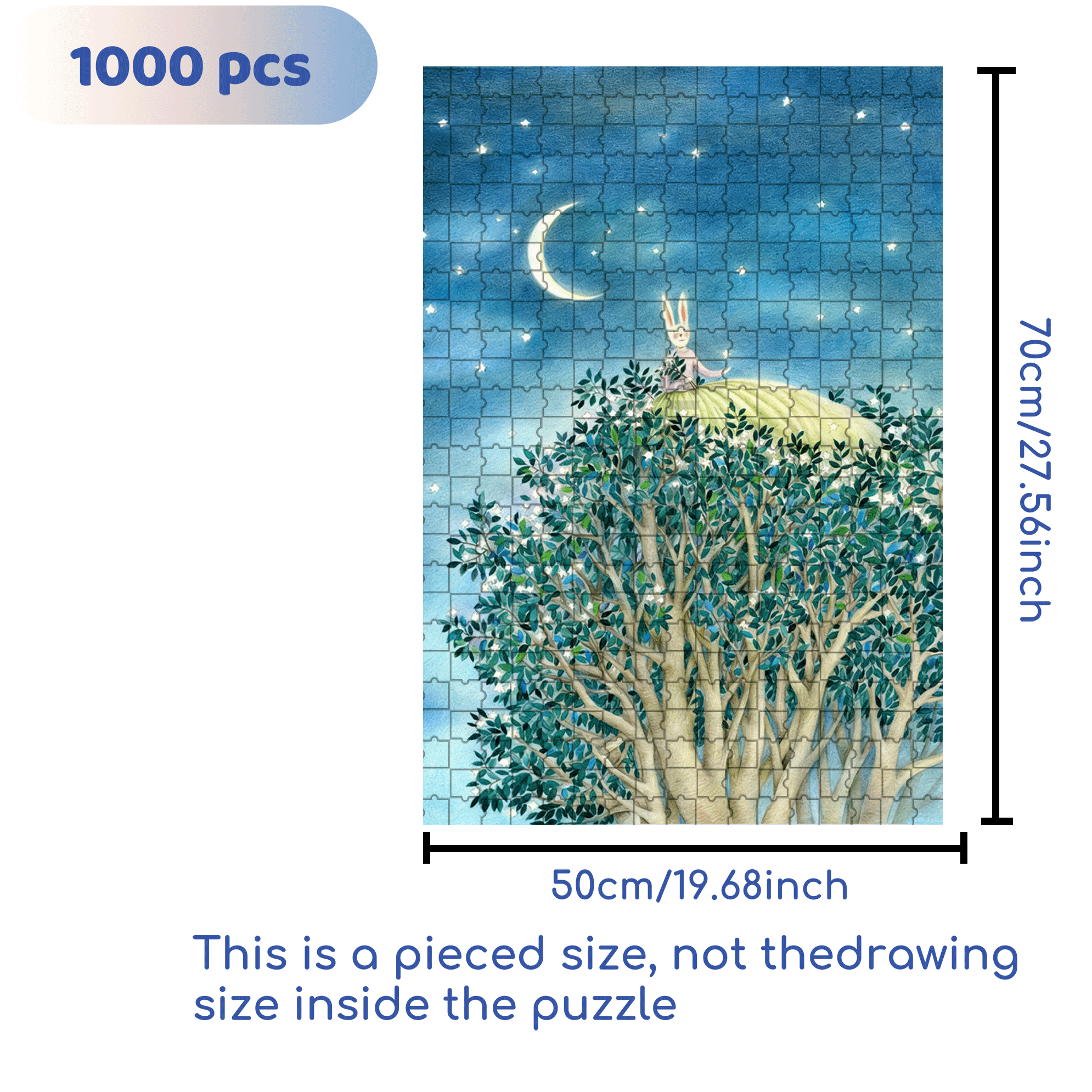 Star Tree 500pcs/1000pcs Jigsaw Puzzle, Scratch-Resistant, Interactive Family Game & Brain-Boosting DIY Decor, Perfect for Halloween, Christmas & New Year Gifts, Family Puzzle Game