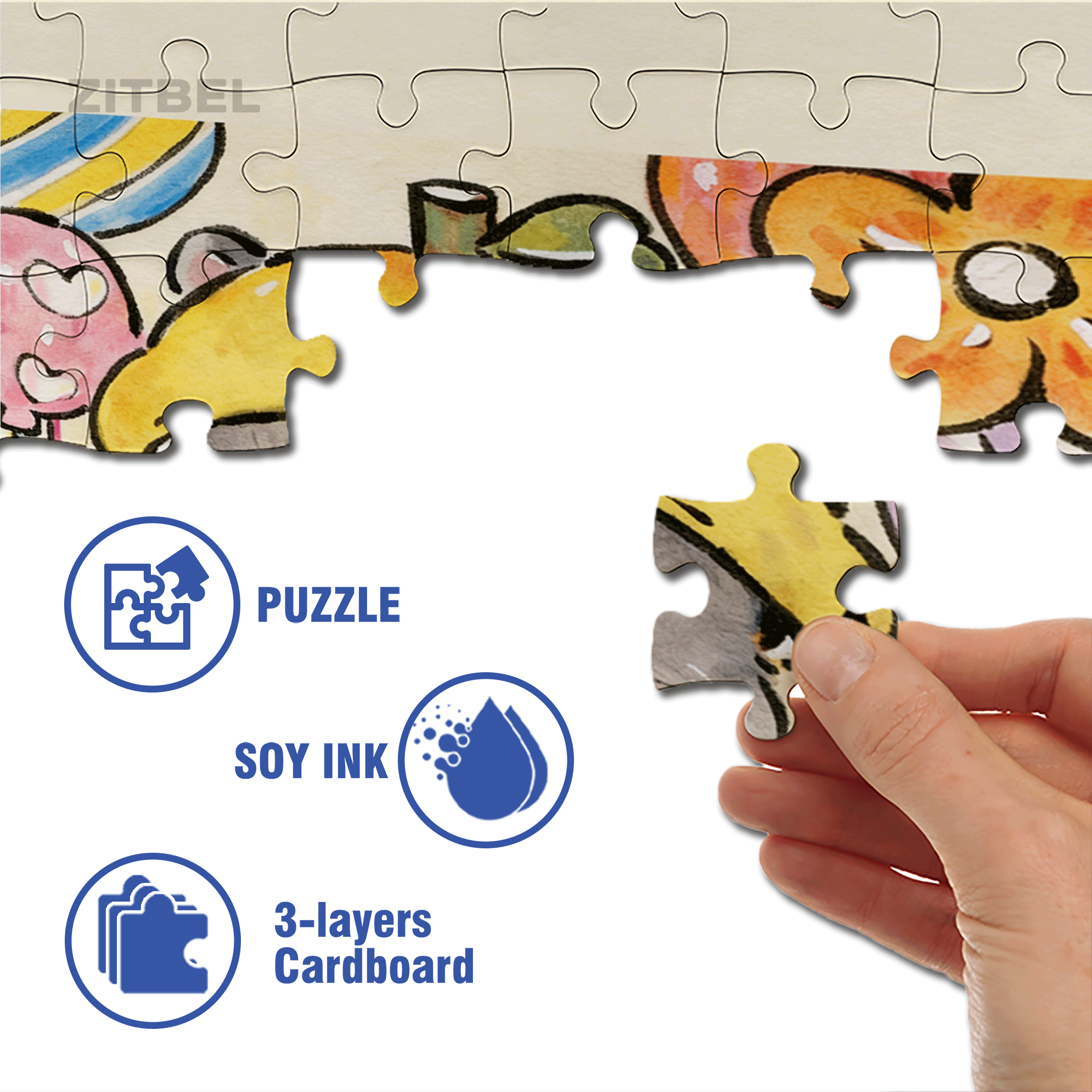 Strawberry Hamster 500pcs/1000pcs Jigsaw Puzzle, Scratch-Resistant, Interactive Family Game & Brain-Boosting DIY Decor, Perfect for Halloween, Christmas & New Year Gifts, Family Puzzle Game