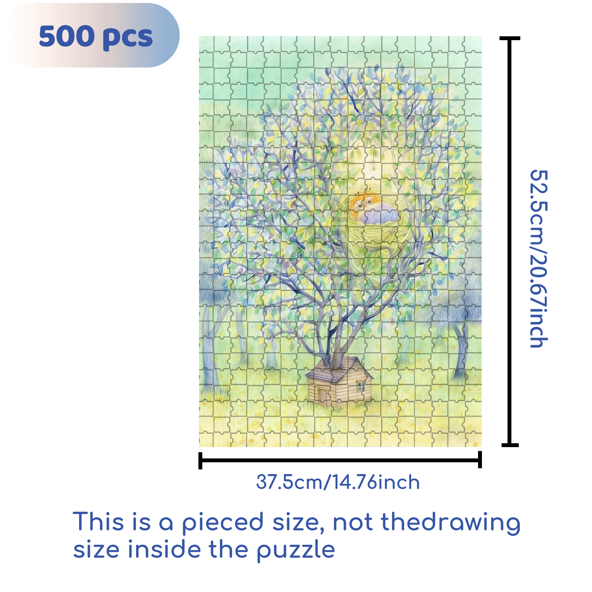 Sweet Dreams in the Nest 500pcs/1000pcs Jigsaw Puzzle, Scratch-Resistant, Interactive Family Game & Brain-Boosting DIY Decor, Perfect for Halloween, Christmas & New Year Gifts, Family Puzzle Game