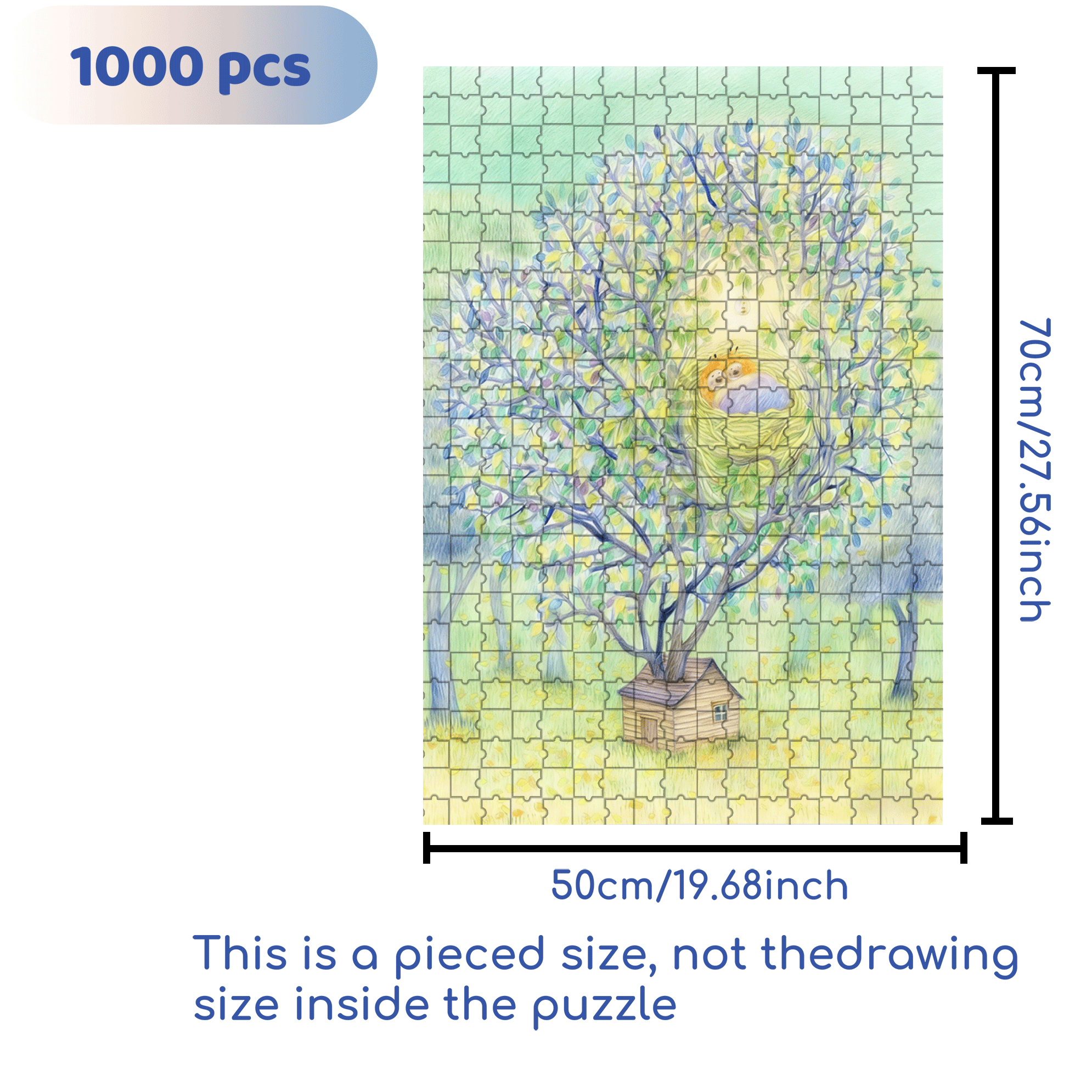 Sweet Dreams in the Nest 500pcs/1000pcs Jigsaw Puzzle, Scratch-Resistant, Interactive Family Game & Brain-Boosting DIY Decor, Perfect for Halloween, Christmas & New Year Gifts, Family Puzzle Game