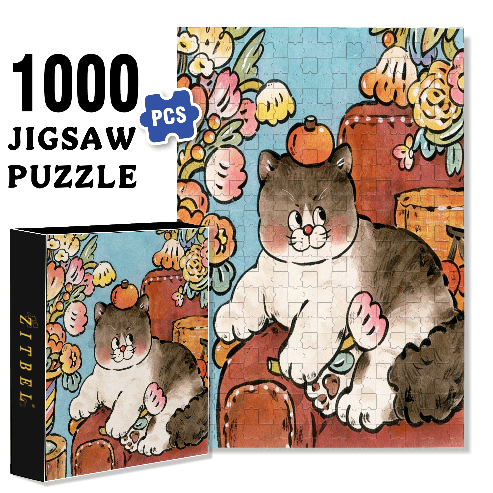 Take A Big Break 500pcs/1000pcs Jigsaw Puzzle, Scratch-Resistant, Interactive Family Game & Brain-Boosting DIY Decor, Perfect for Halloween, Christmas & New Year Gifts, Family Puzzle Game