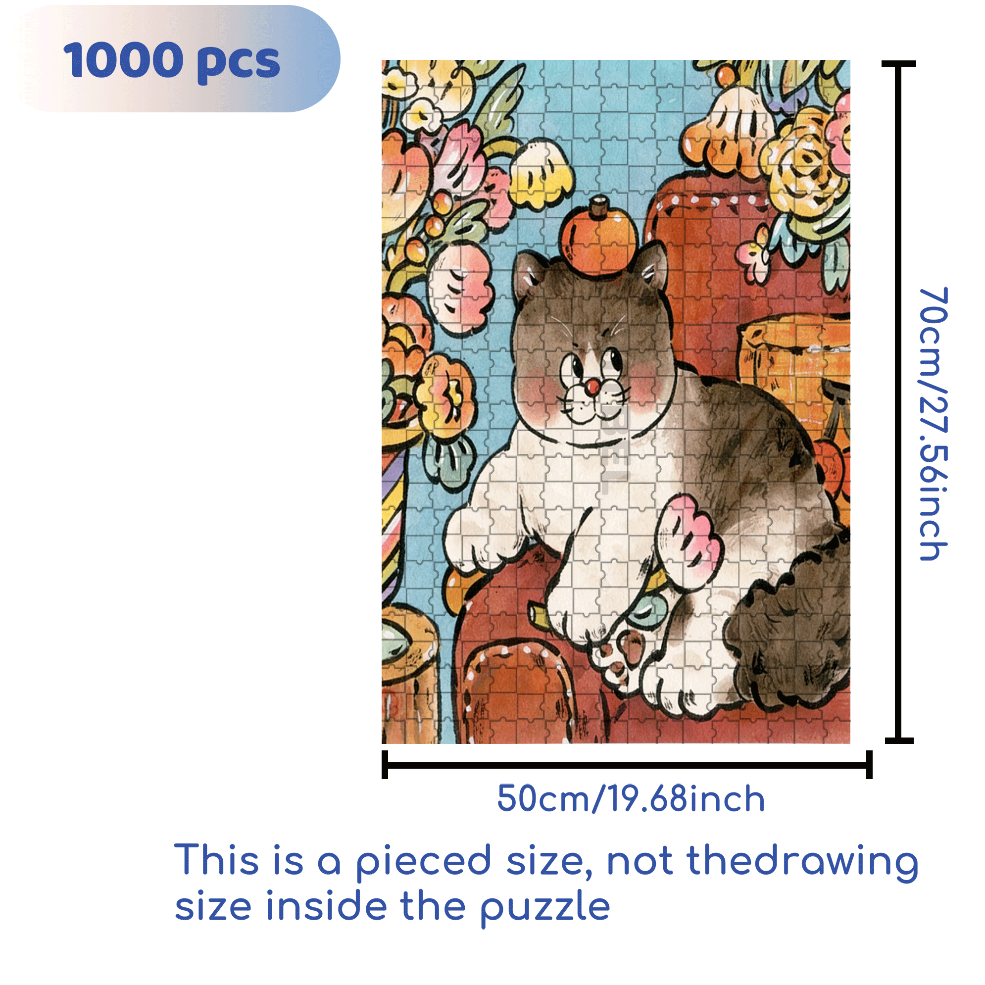 Take A Big Break 500pcs/1000pcs Jigsaw Puzzle, Scratch-Resistant, Interactive Family Game & Brain-Boosting DIY Decor, Perfect for Halloween, Christmas & New Year Gifts, Family Puzzle Game