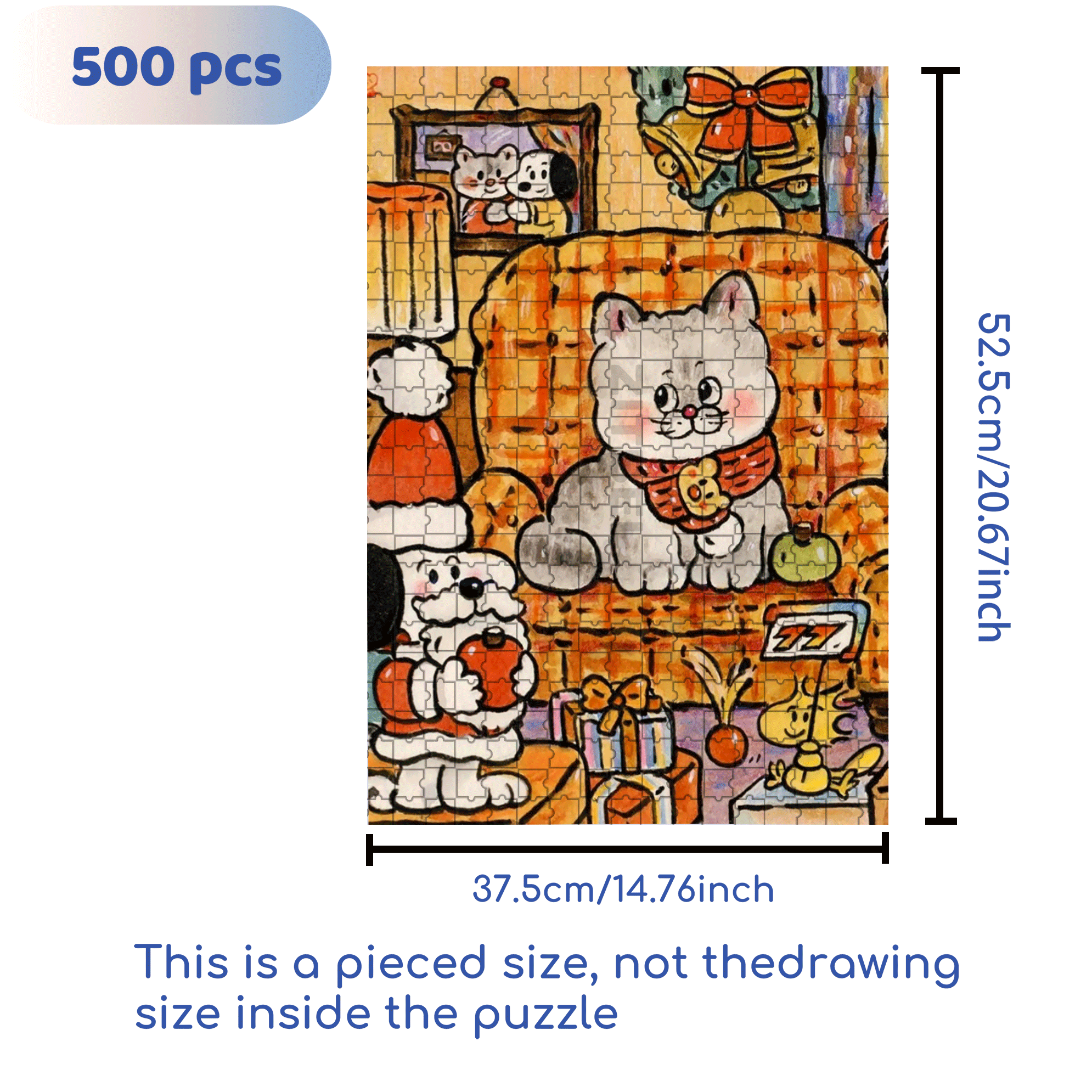 A Lively Christmas Month 500pcs/1000pcs Jigsaw Puzzle, Scratch-Resistant, Interactive Family Game & Brain-Boosting DIY Decor, Perfect for Halloween, Christmas & New Year Gifts, Family Puzzle Game