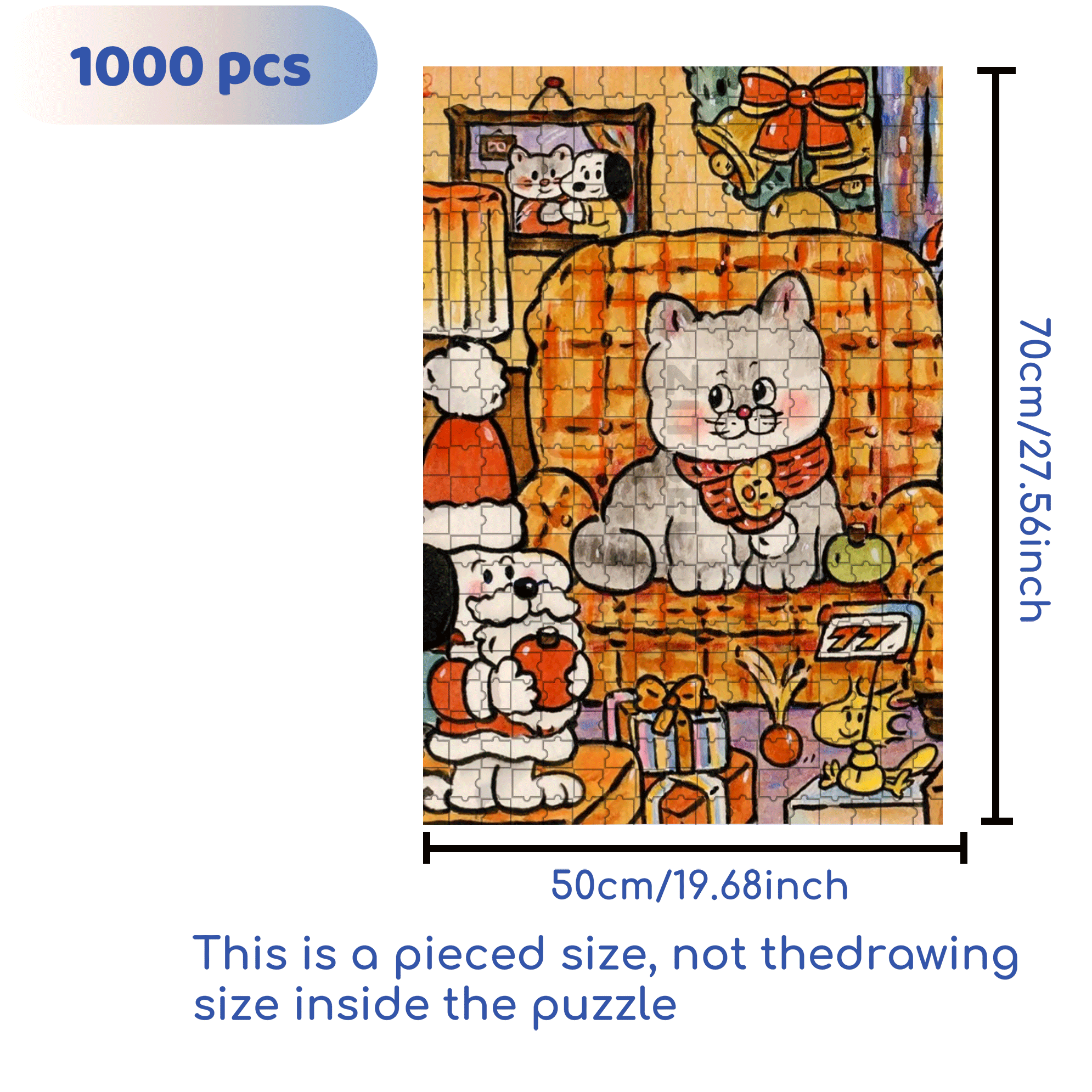 A Lively Christmas Month 500pcs/1000pcs Jigsaw Puzzle, Scratch-Resistant, Interactive Family Game & Brain-Boosting DIY Decor, Perfect for Halloween, Christmas & New Year Gifts, Family Puzzle Game