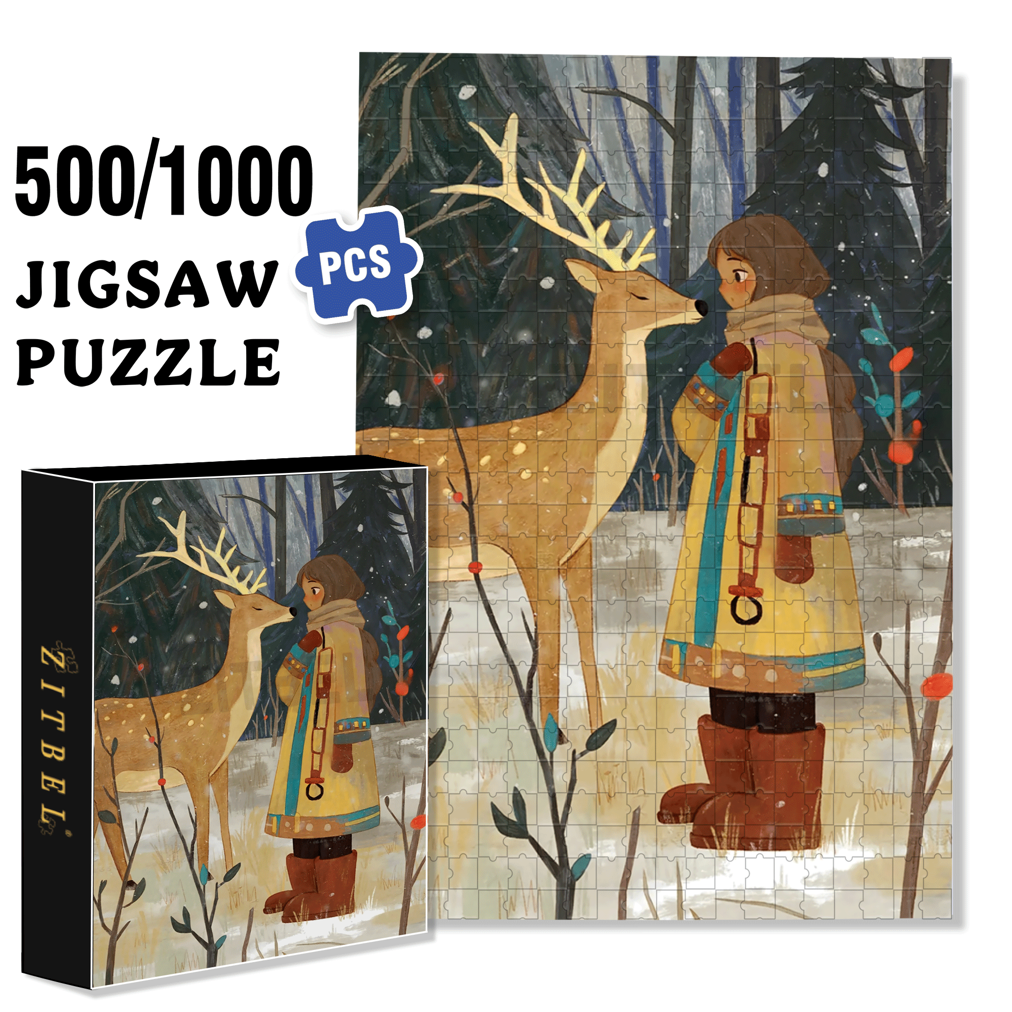 About Love 2 500pcs/1000pcs Jigsaw Puzzle, Scratch-Resistant, Interactive Family Game & Brain-Boosting DIY Decor, Perfect for Halloween, Christmas & New Year Gifts, Family Puzzle Game