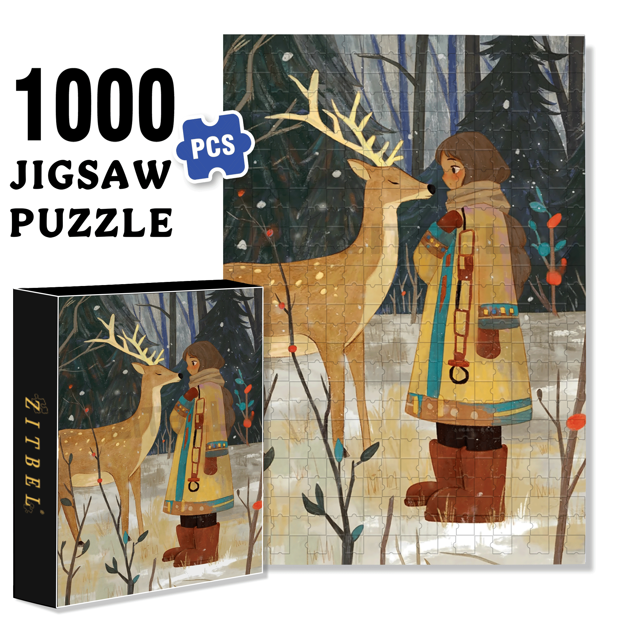 About Love 2 500pcs/1000pcs Jigsaw Puzzle, Scratch-Resistant, Interactive Family Game & Brain-Boosting DIY Decor, Perfect for Halloween, Christmas & New Year Gifts, Family Puzzle Game