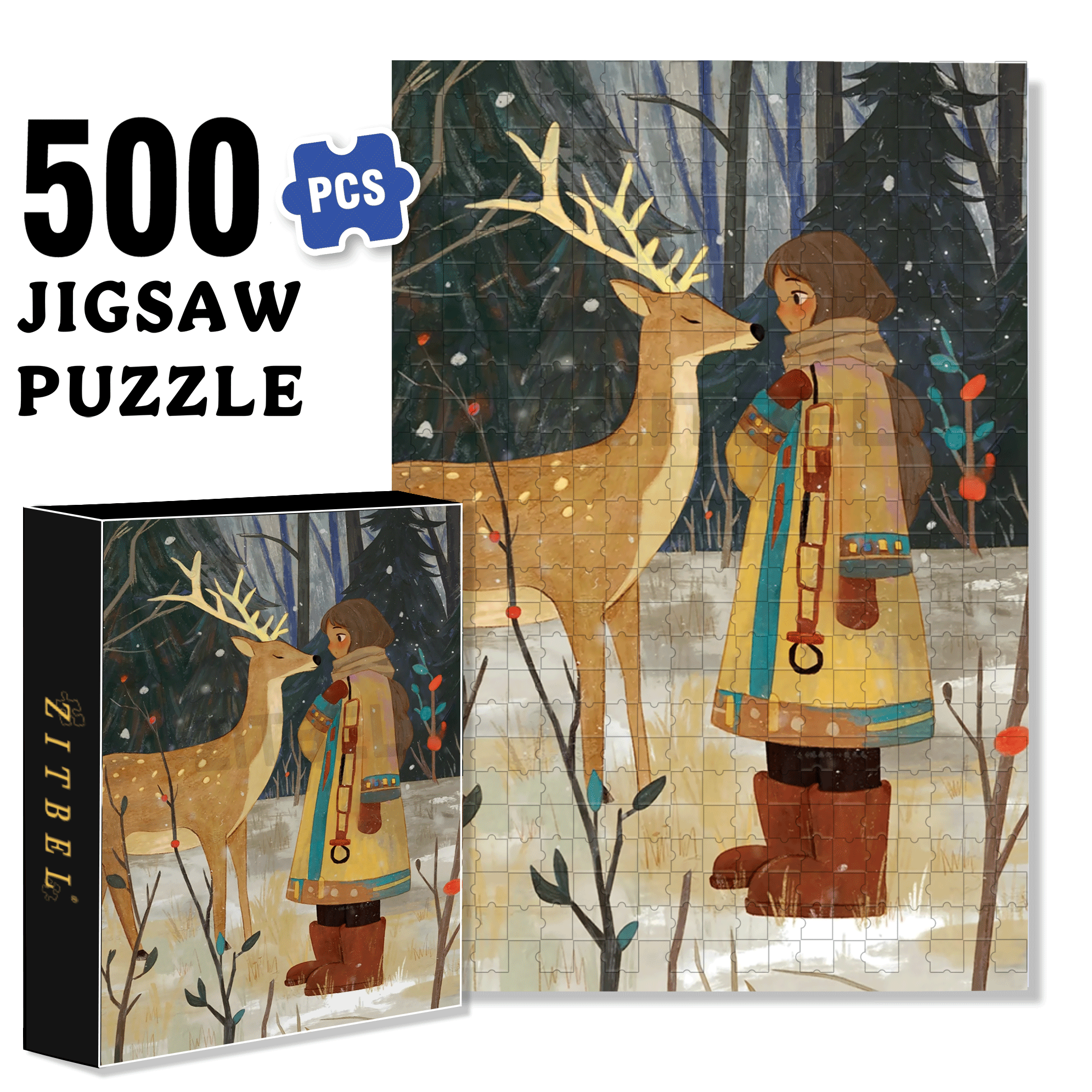 About Love 2 500pcs/1000pcs Jigsaw Puzzle, Scratch-Resistant, Interactive Family Game & Brain-Boosting DIY Decor, Perfect for Halloween, Christmas & New Year Gifts, Family Puzzle Game