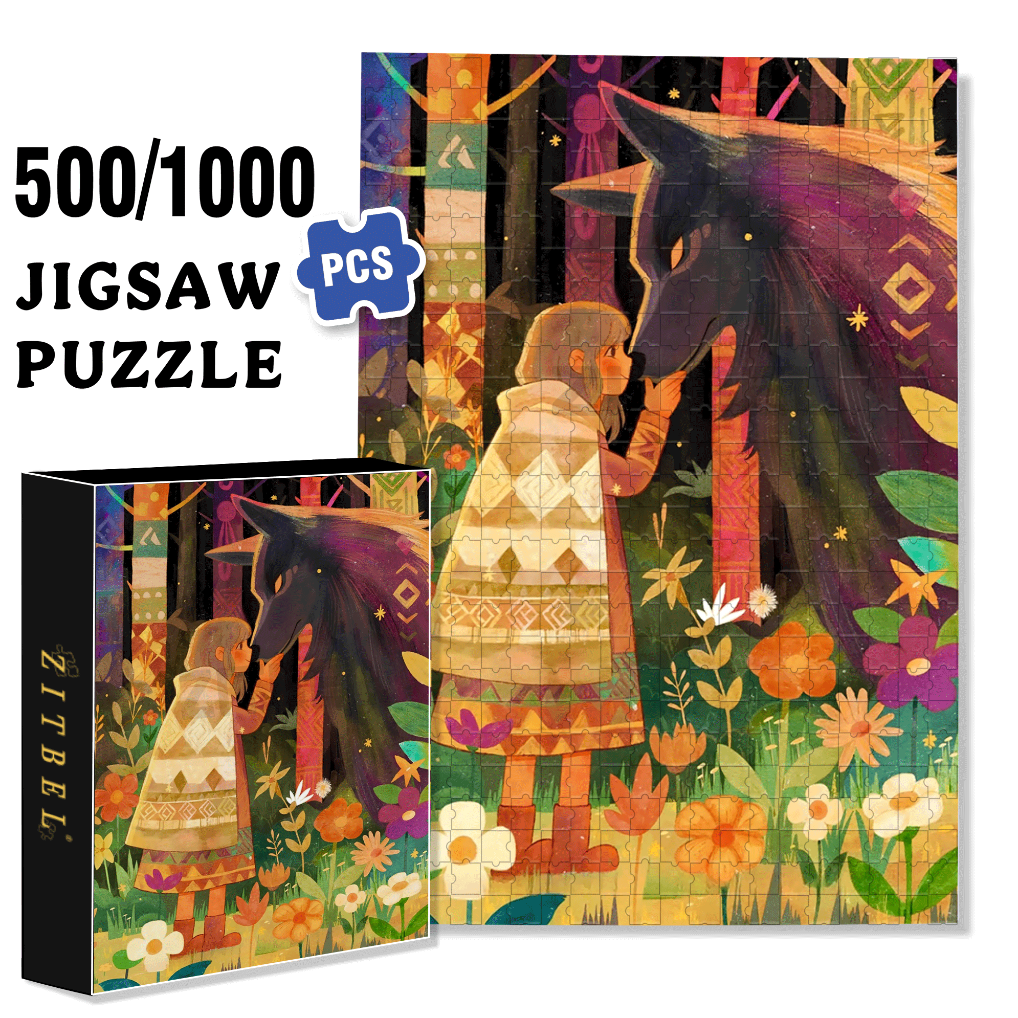 About Love 500pcs/1000pcs Jigsaw Puzzle, Scratch-Resistant, Interactive Family Game & Brain-Boosting DIY Decor, Perfect for Halloween, Christmas & New Year Gifts, Family Puzzle Game