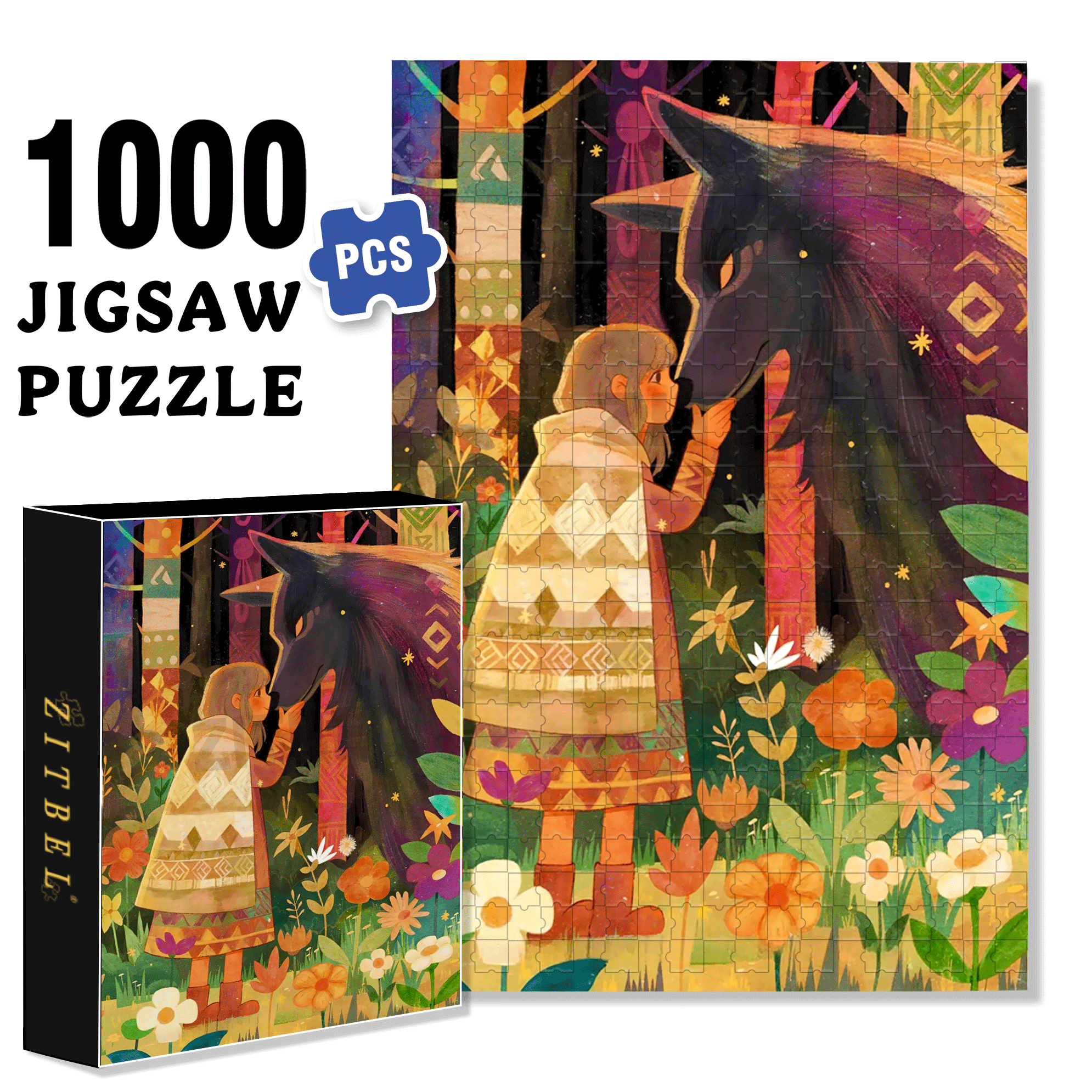 About Love 500pcs/1000pcs Jigsaw Puzzle, Scratch-Resistant, Interactive Family Game & Brain-Boosting DIY Decor, Perfect for Halloween, Christmas & New Year Gifts, Family Puzzle Game