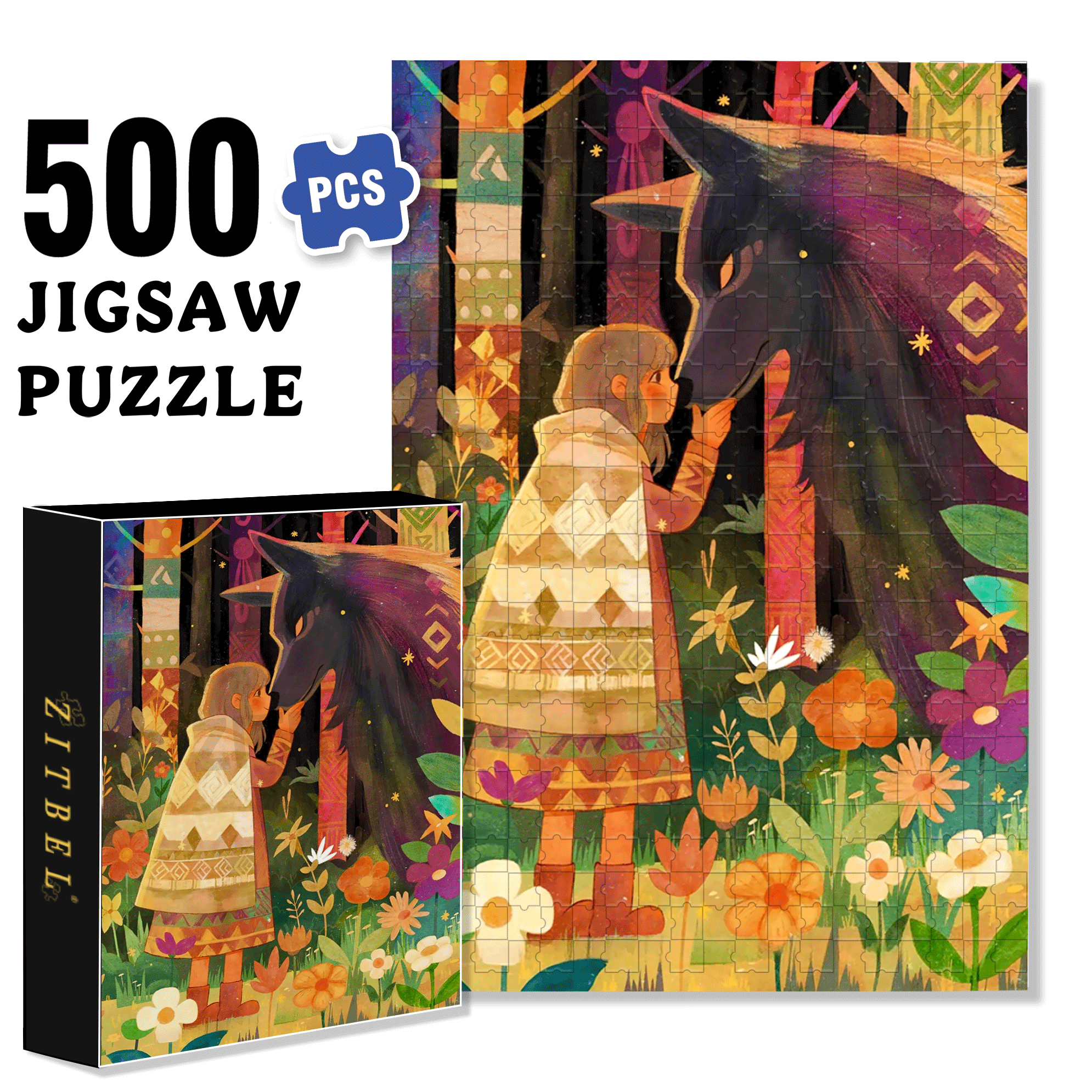 About Love 500pcs/1000pcs Jigsaw Puzzle, Scratch-Resistant, Interactive Family Game & Brain-Boosting DIY Decor, Perfect for Halloween, Christmas & New Year Gifts, Family Puzzle Game