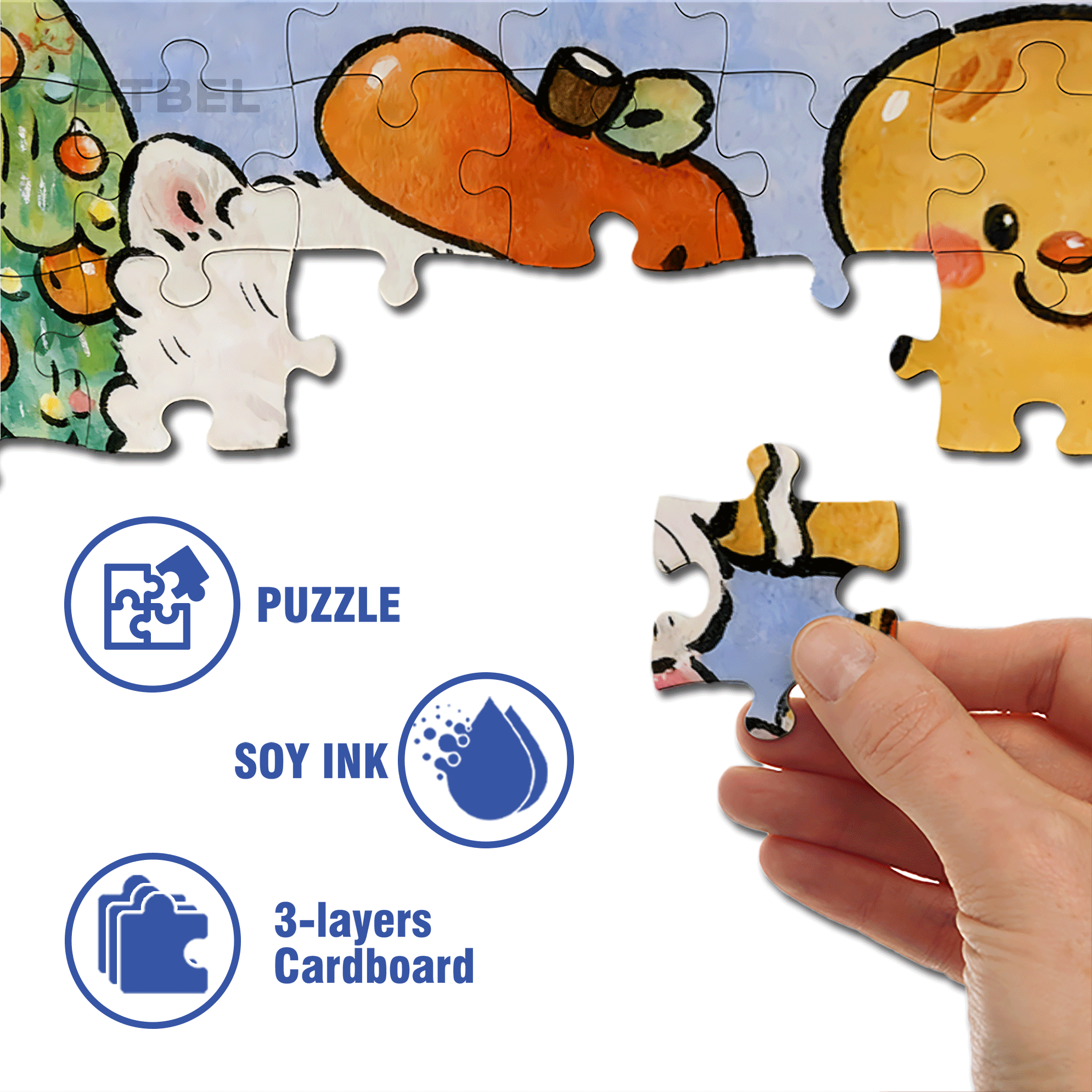 Apple Hat 500pcs/1000pcs Jigsaw Puzzle, Scratch-Resistant, Interactive Family Game & Brain-Boosting DIY Decor, Perfect for Halloween, Christmas & New Year Gifts, Family Puzzle Game