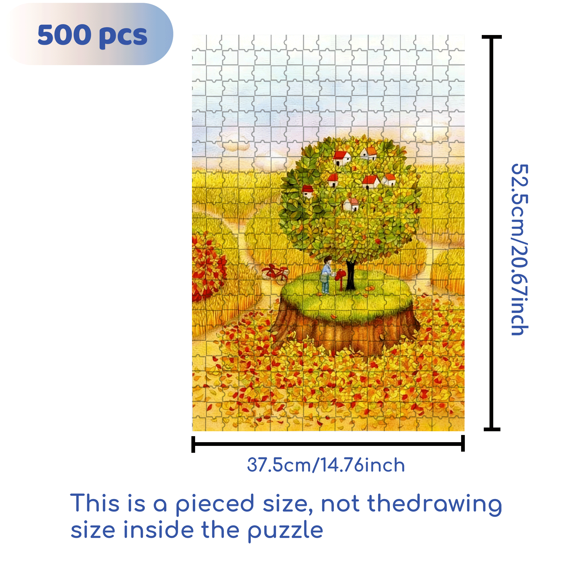 Autumn Fairy Tale 500pcs/1000pcs Jigsaw Puzzle, Scratch-Resistant, Interactive Family Game & Brain-Boosting DIY Decor, Perfect for Halloween, Christmas & New Year Gifts, Family Puzzle Game