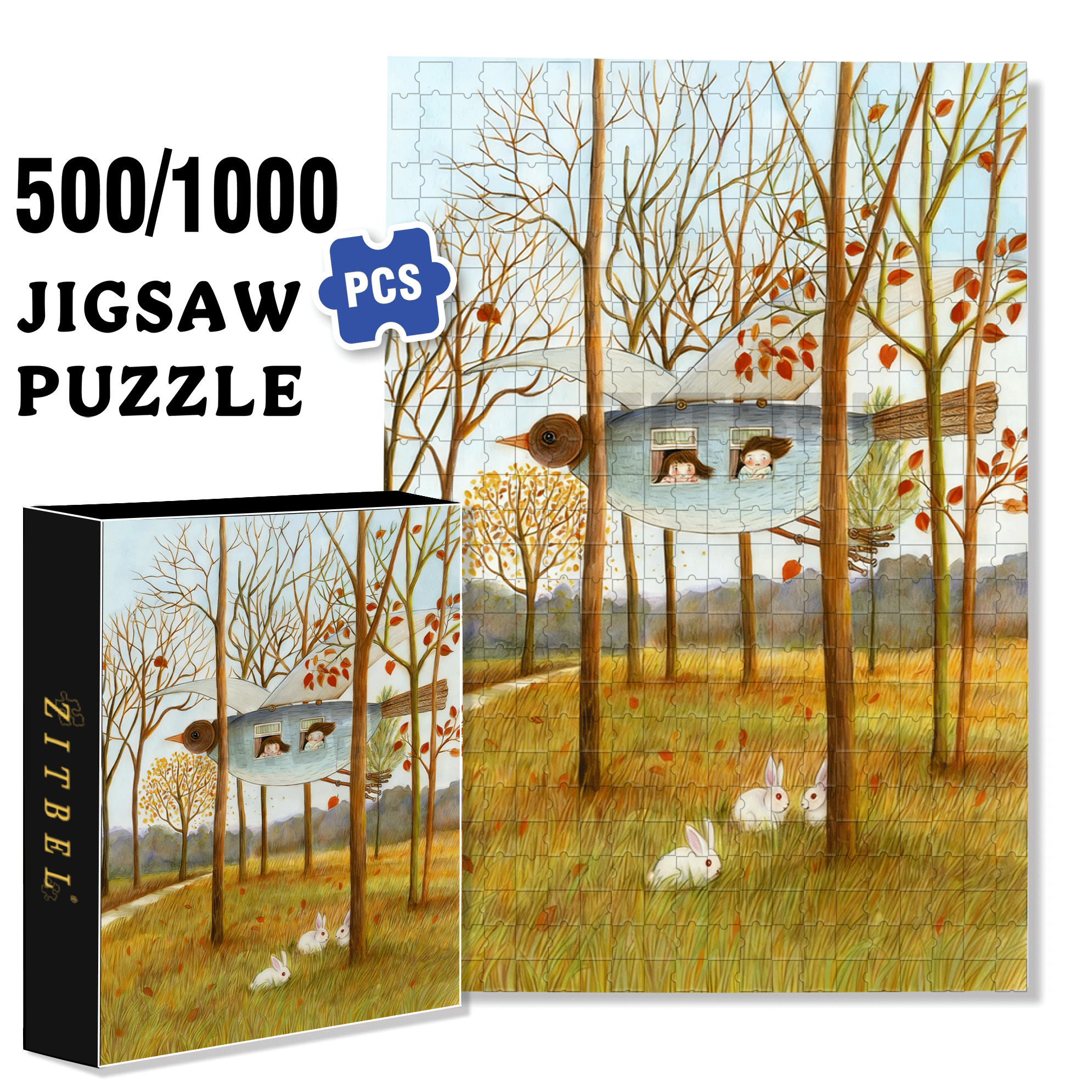 Autumn Rhapsody 2 500pcs/1000pcs Jigsaw Puzzle, Scratch-Resistant, Interactive Family Game & Brain-Boosting DIY Decor, Perfect for Halloween, Christmas & New Year Gifts, Family Puzzle Game