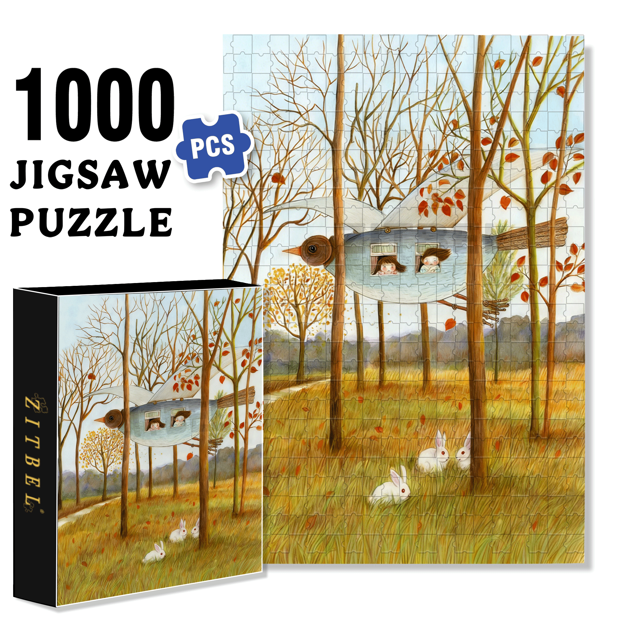 Autumn Rhapsody 2 500pcs/1000pcs Jigsaw Puzzle, Scratch-Resistant, Interactive Family Game & Brain-Boosting DIY Decor, Perfect for Halloween, Christmas & New Year Gifts, Family Puzzle Game