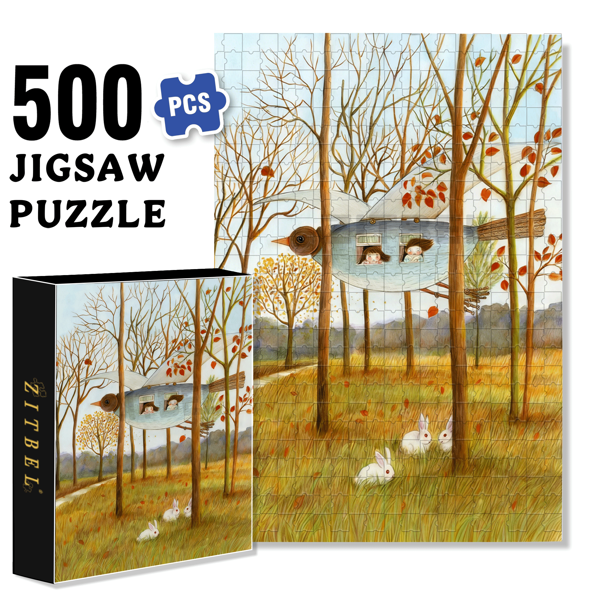 Autumn Rhapsody 2 500pcs/1000pcs Jigsaw Puzzle, Scratch-Resistant, Interactive Family Game & Brain-Boosting DIY Decor, Perfect for Halloween, Christmas & New Year Gifts, Family Puzzle Game