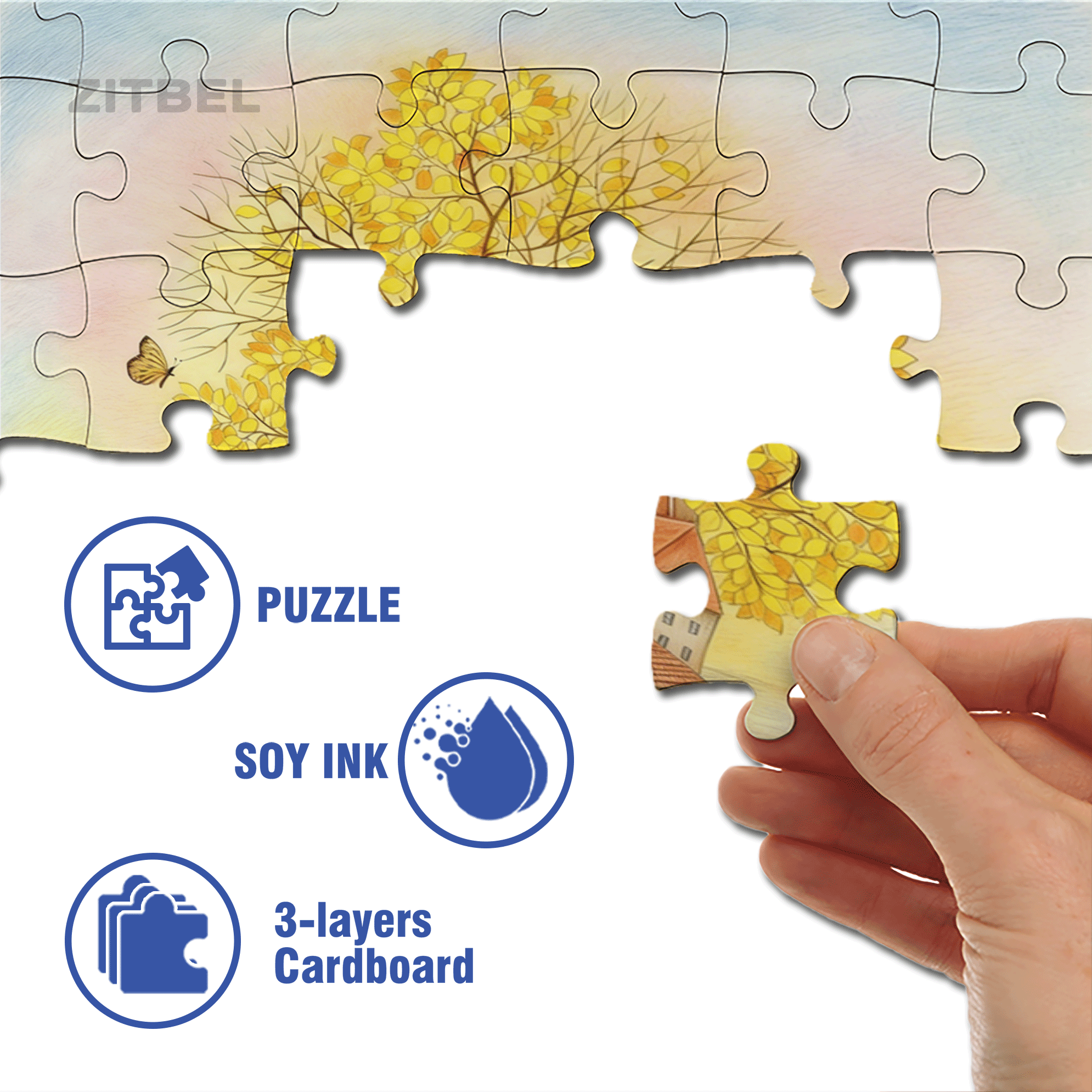 Autumn Rhapsody 500pcs/1000pcs Jigsaw Puzzle, Scratch-Resistant, Interactive Family Game & Brain-Boosting DIY Decor, Perfect for Halloween, Christmas & New Year Gifts, Family Puzzle Game
