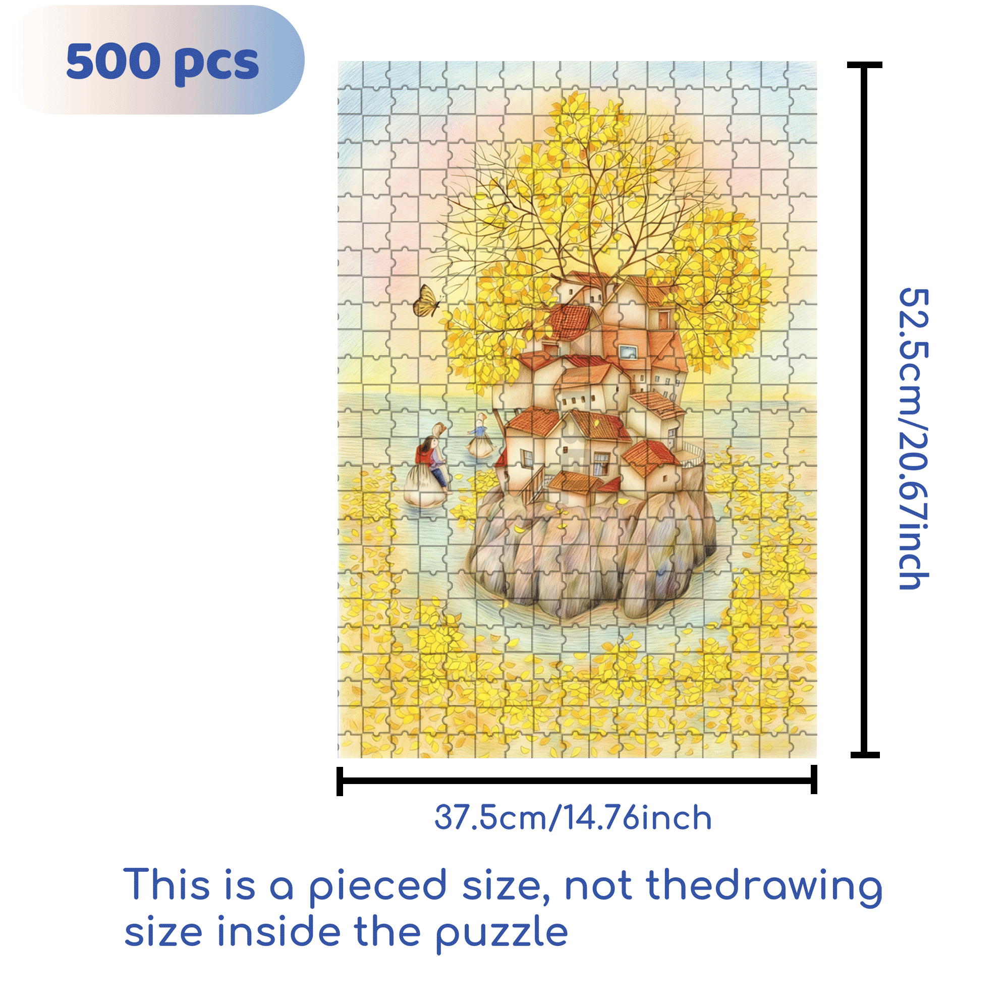 Autumn Rhapsody 500pcs/1000pcs Jigsaw Puzzle, Scratch-Resistant, Interactive Family Game & Brain-Boosting DIY Decor, Perfect for Halloween, Christmas & New Year Gifts, Family Puzzle Game