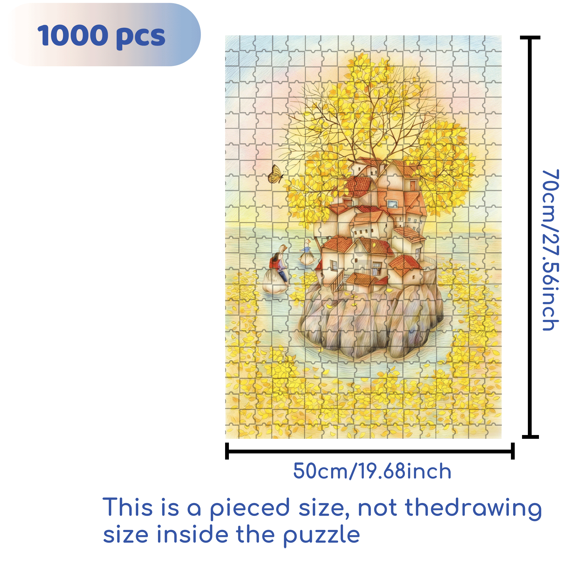 Autumn Rhapsody 500pcs/1000pcs Jigsaw Puzzle, Scratch-Resistant, Interactive Family Game & Brain-Boosting DIY Decor, Perfect for Halloween, Christmas & New Year Gifts, Family Puzzle Game