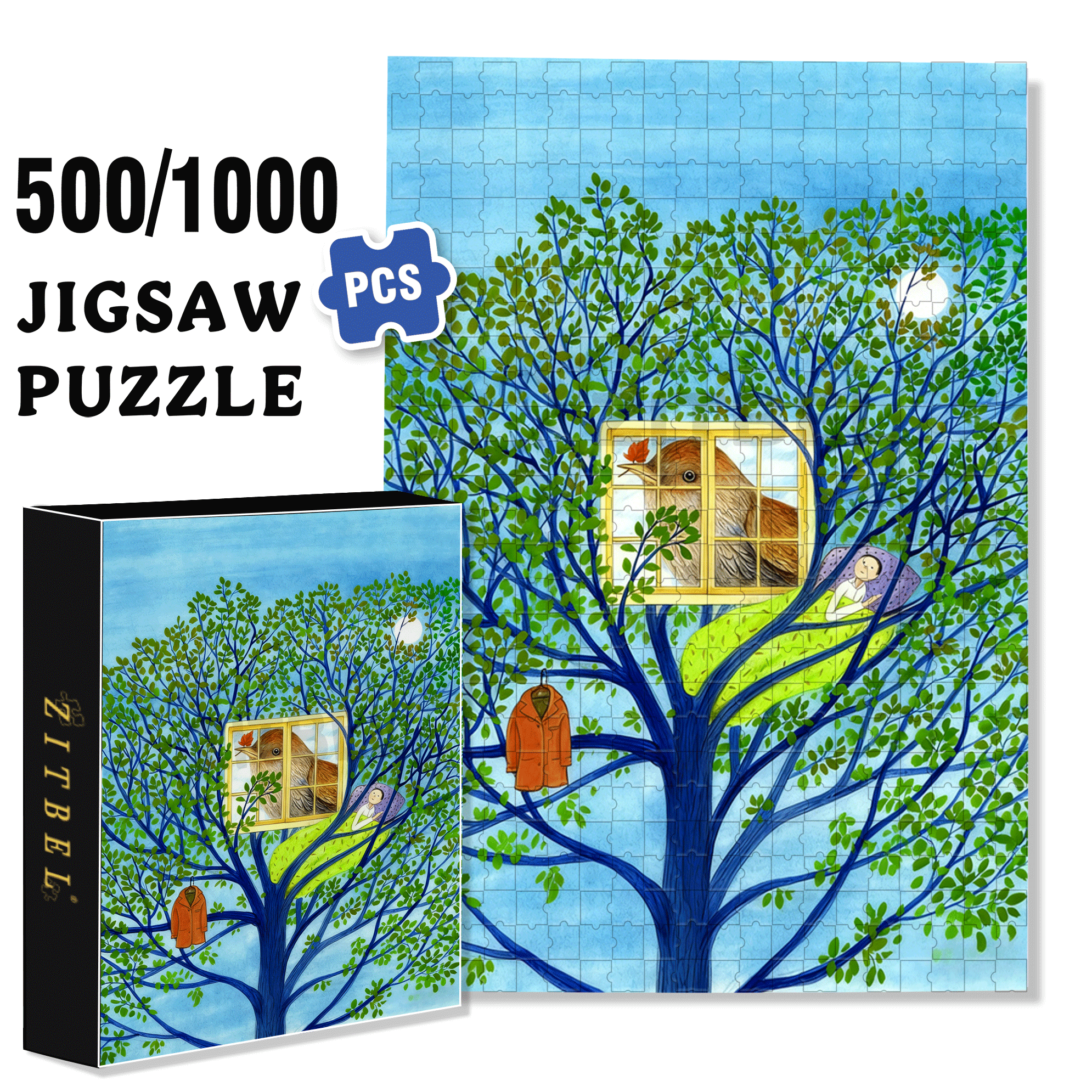 Autumn's Message 500pcs/1000pcs Jigsaw Puzzle, Scratch-Resistant, Interactive Family Game & Brain-Boosting DIY Decor, Perfect for Halloween, Christmas & New Year Gifts, Family Puzzle Game