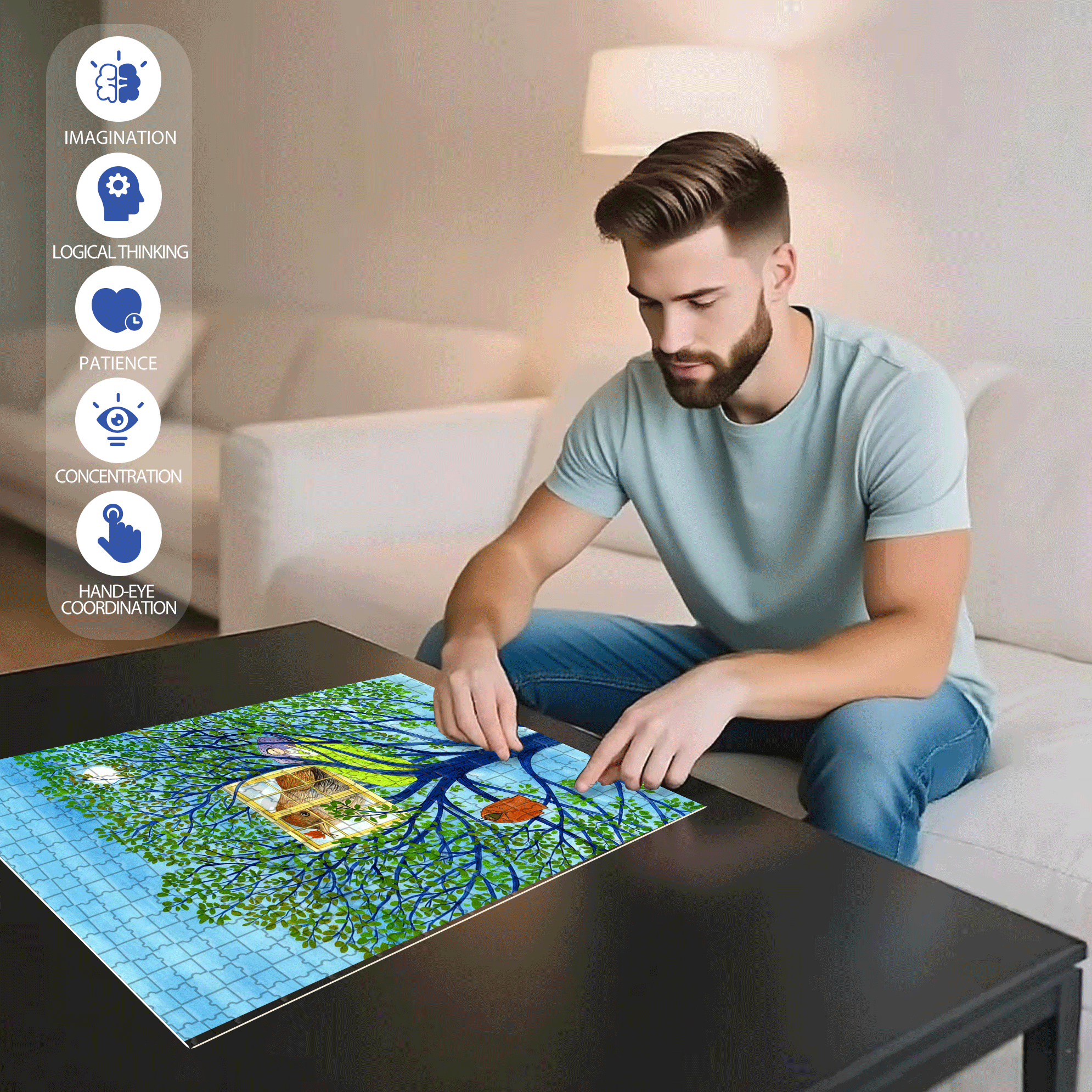 Autumn's Message 500pcs/1000pcs Jigsaw Puzzle, Scratch-Resistant, Interactive Family Game & Brain-Boosting DIY Decor, Perfect for Halloween, Christmas & New Year Gifts, Family Puzzle Game