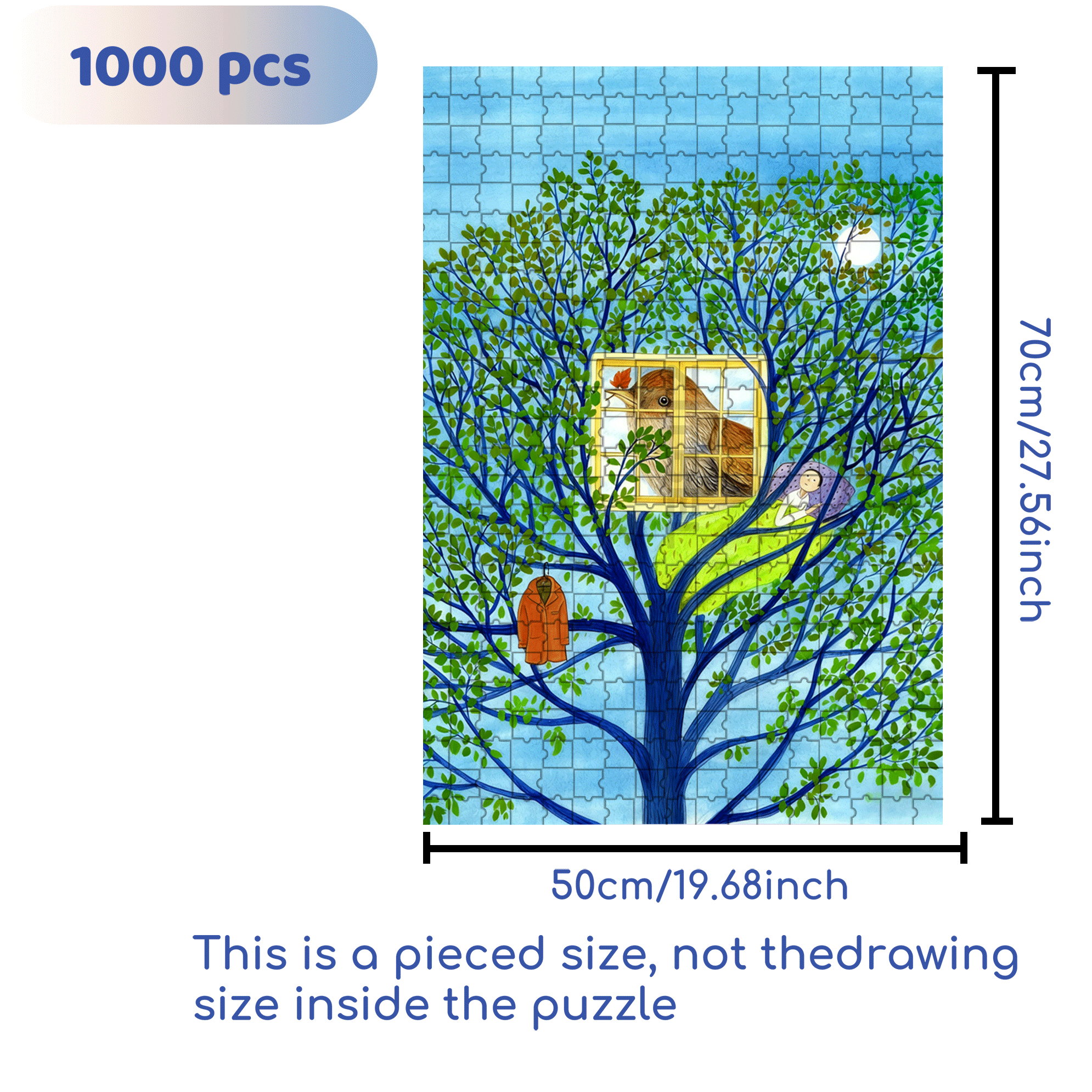Autumn's Message 500pcs/1000pcs Jigsaw Puzzle, Scratch-Resistant, Interactive Family Game & Brain-Boosting DIY Decor, Perfect for Halloween, Christmas & New Year Gifts, Family Puzzle Game