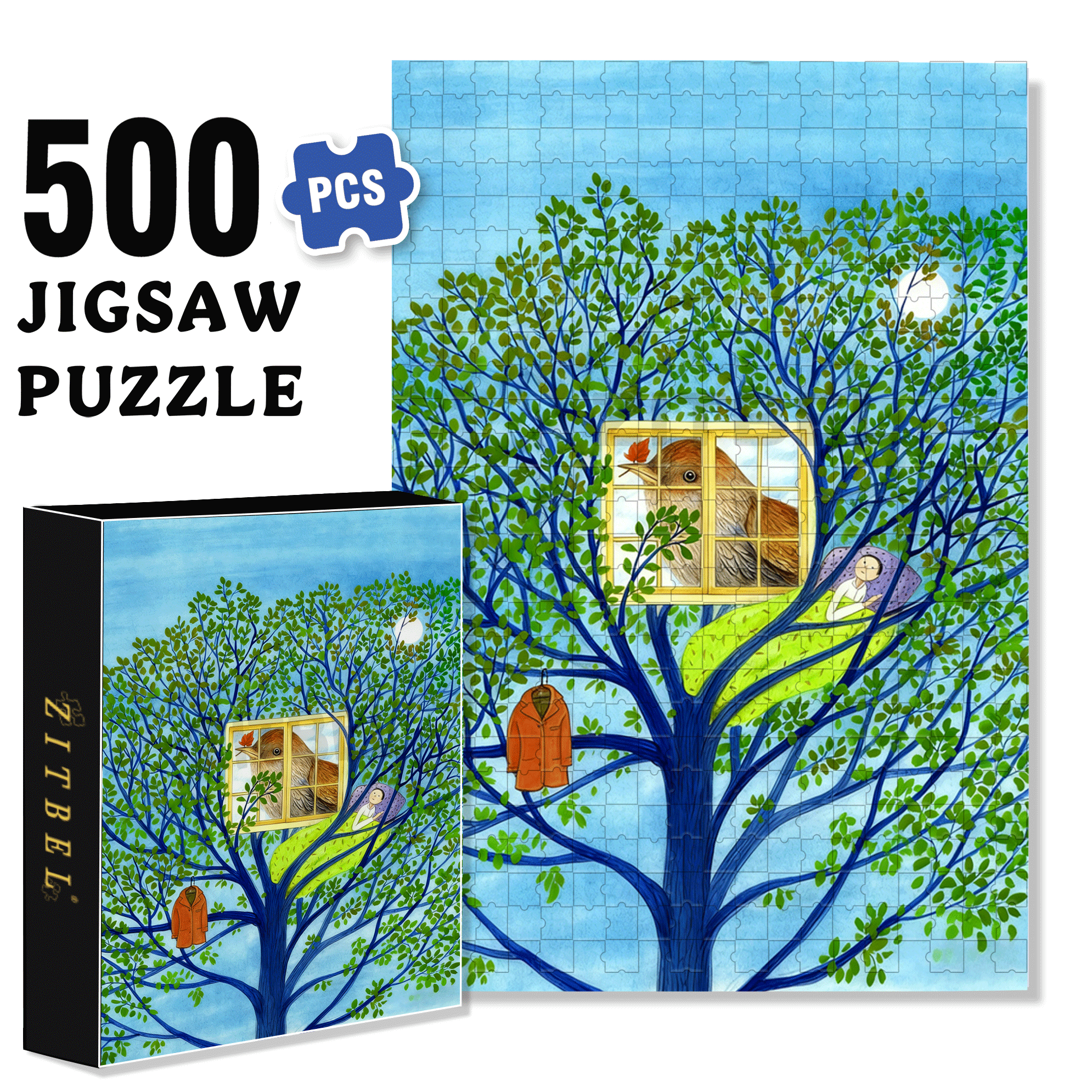 Autumn's Message 500pcs/1000pcs Jigsaw Puzzle, Scratch-Resistant, Interactive Family Game & Brain-Boosting DIY Decor, Perfect for Halloween, Christmas & New Year Gifts, Family Puzzle Game