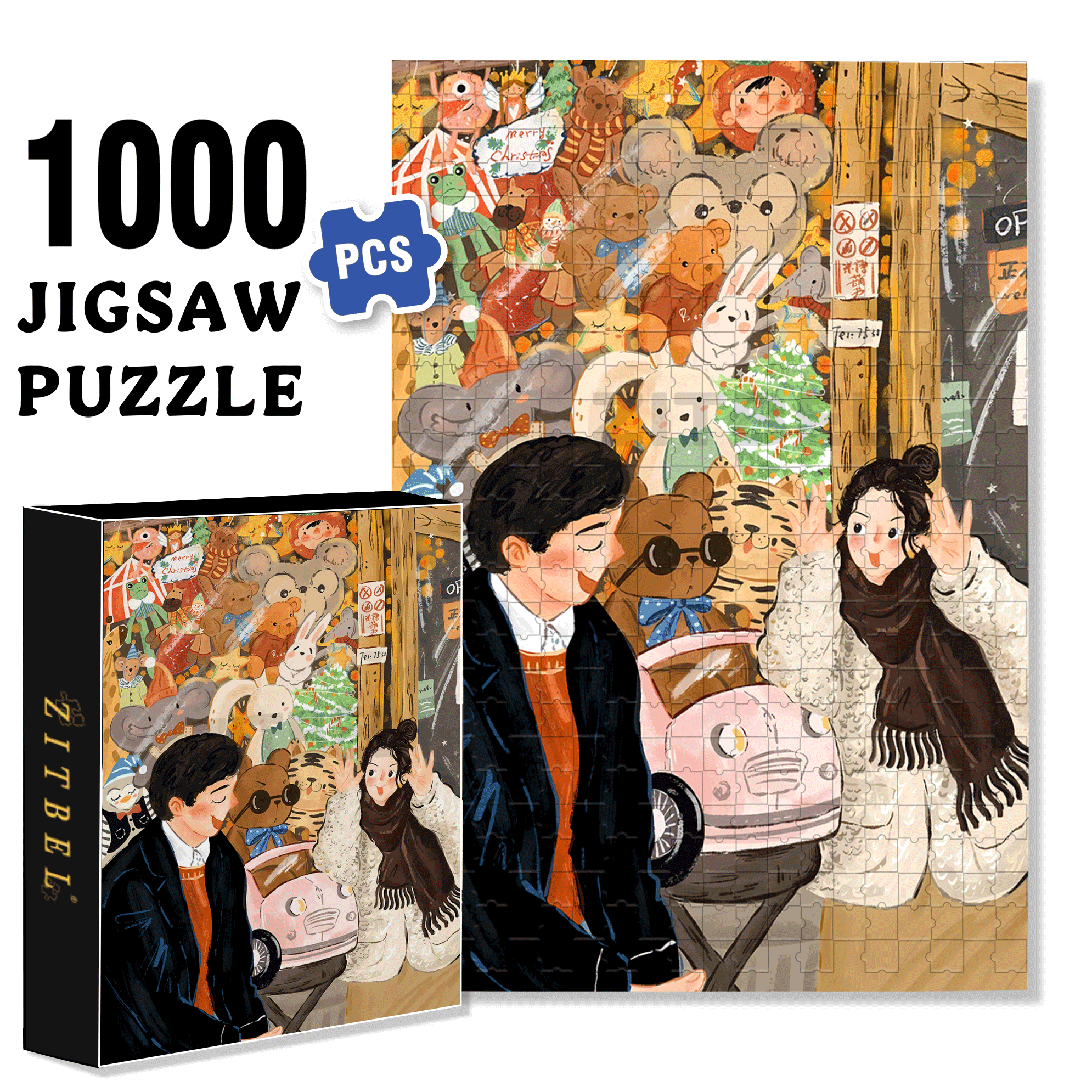 Be A Child 500pcs/1000pcs Jigsaw Puzzle, Scratch-Resistant, Interactive Family Game & Brain-Boosting DIY Decor, Perfect for Halloween, Christmas & New Year Gifts, Family Puzzle Game
