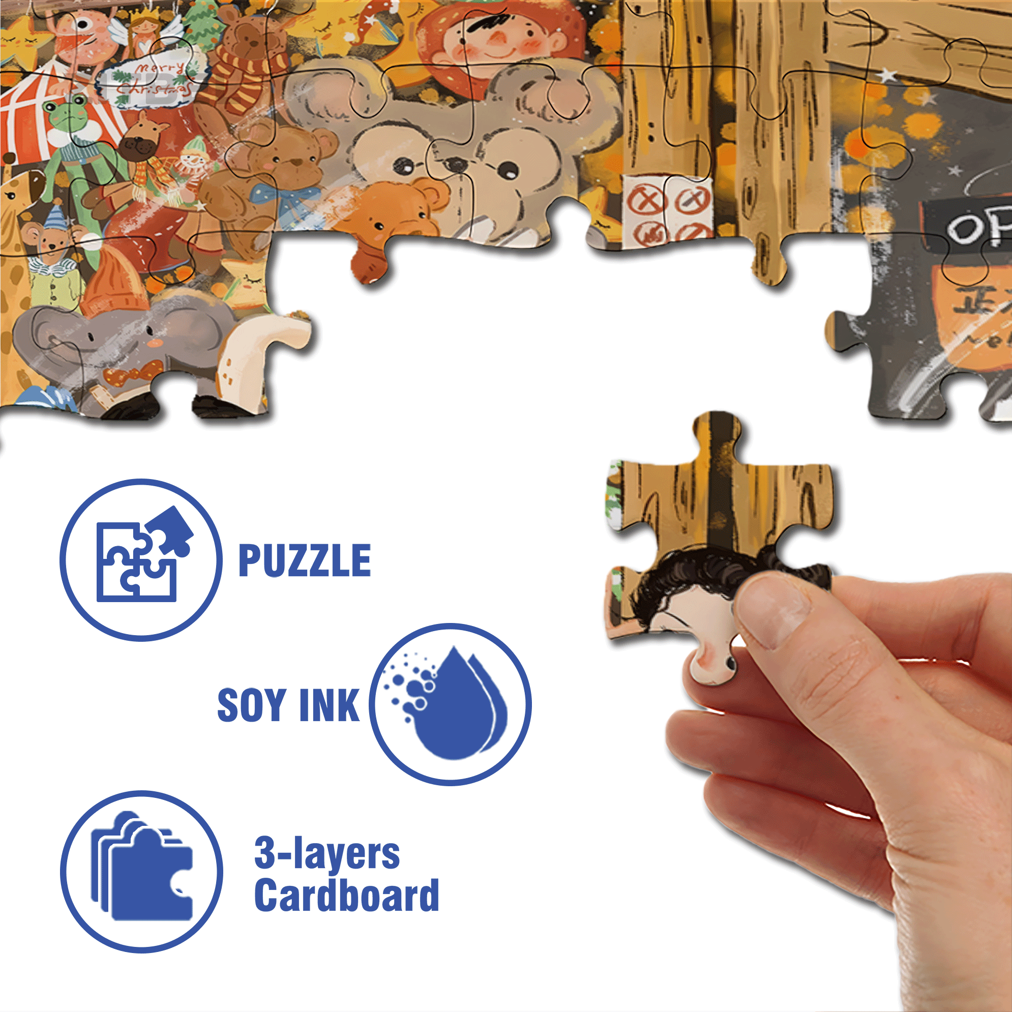 Be A Child 500pcs/1000pcs Jigsaw Puzzle, Scratch-Resistant, Interactive Family Game & Brain-Boosting DIY Decor, Perfect for Halloween, Christmas & New Year Gifts, Family Puzzle Game