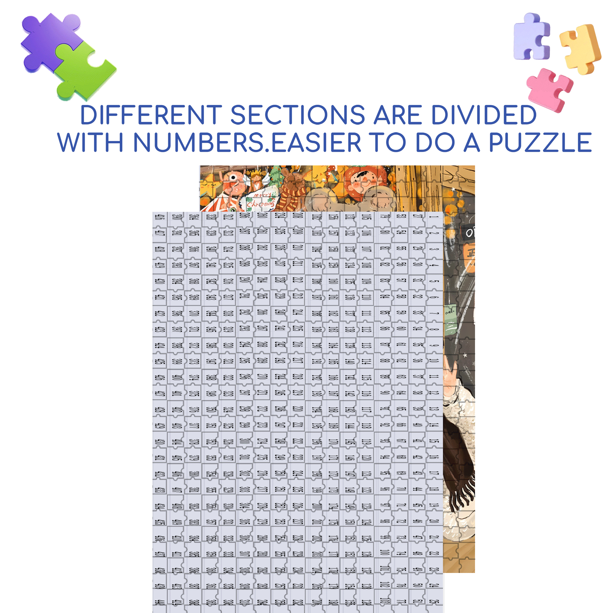 Be A Child 500pcs/1000pcs Jigsaw Puzzle, Scratch-Resistant, Interactive Family Game & Brain-Boosting DIY Decor, Perfect for Halloween, Christmas & New Year Gifts, Family Puzzle Game