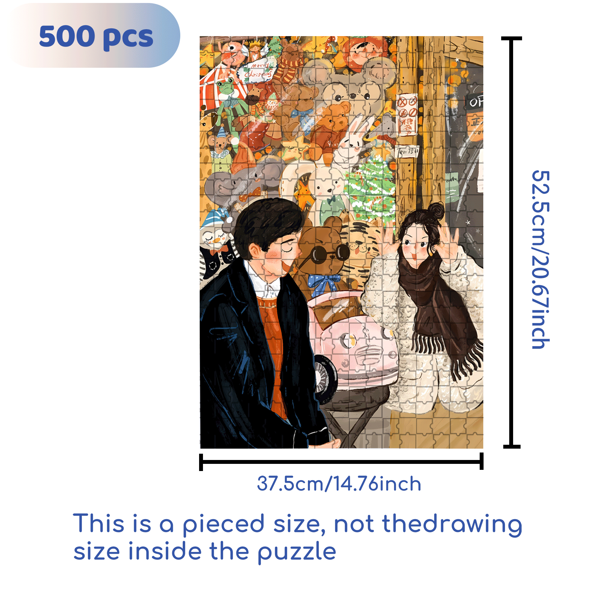 Be A Child 500pcs/1000pcs Jigsaw Puzzle, Scratch-Resistant, Interactive Family Game & Brain-Boosting DIY Decor, Perfect for Halloween, Christmas & New Year Gifts, Family Puzzle Game