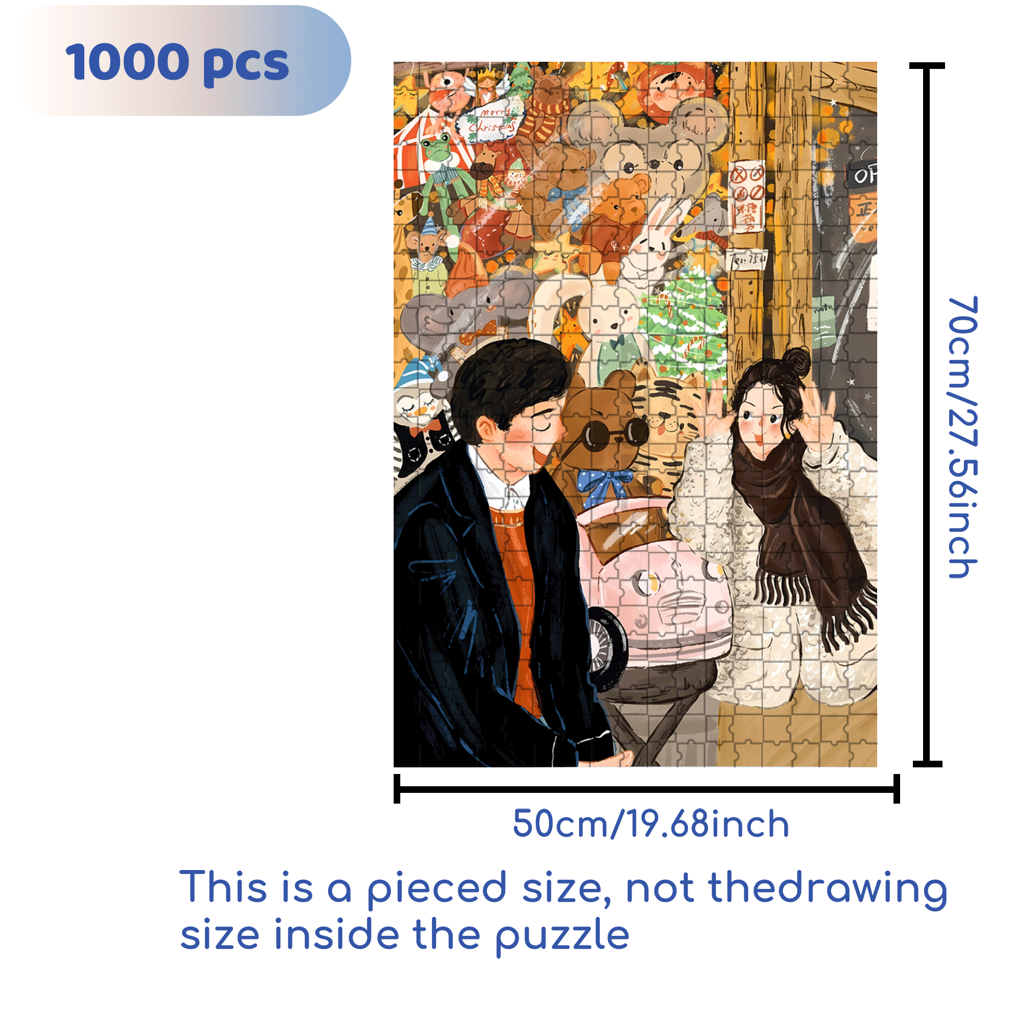 Be A Child 500pcs/1000pcs Jigsaw Puzzle, Scratch-Resistant, Interactive Family Game & Brain-Boosting DIY Decor, Perfect for Halloween, Christmas & New Year Gifts, Family Puzzle Game
