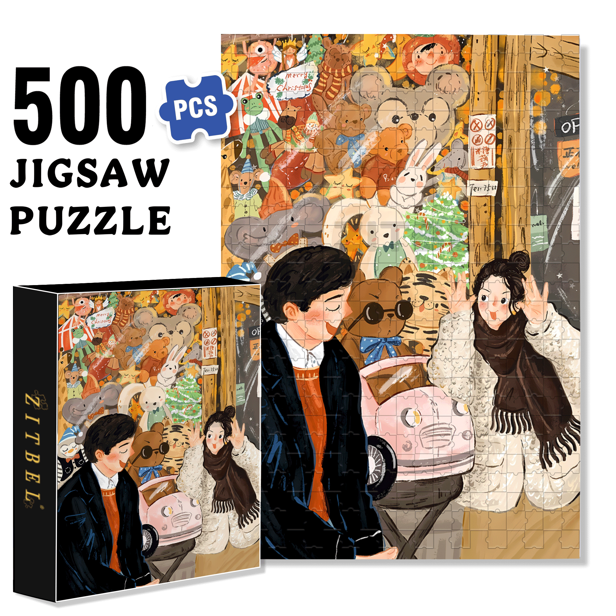 Be A Child 500pcs/1000pcs Jigsaw Puzzle, Scratch-Resistant, Interactive Family Game & Brain-Boosting DIY Decor, Perfect for Halloween, Christmas & New Year Gifts, Family Puzzle Game
