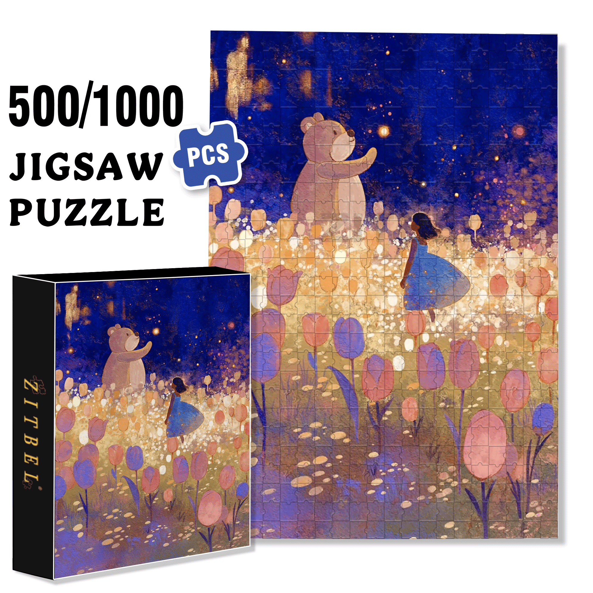 Beautiful Memories 500pcs/1000pcs Jigsaw Puzzle, Scratch-Resistant, Interactive Family Game & Brain-Boosting DIY Decor, Perfect for Halloween, Christmas & New Year Gifts, Family Puzzle Game