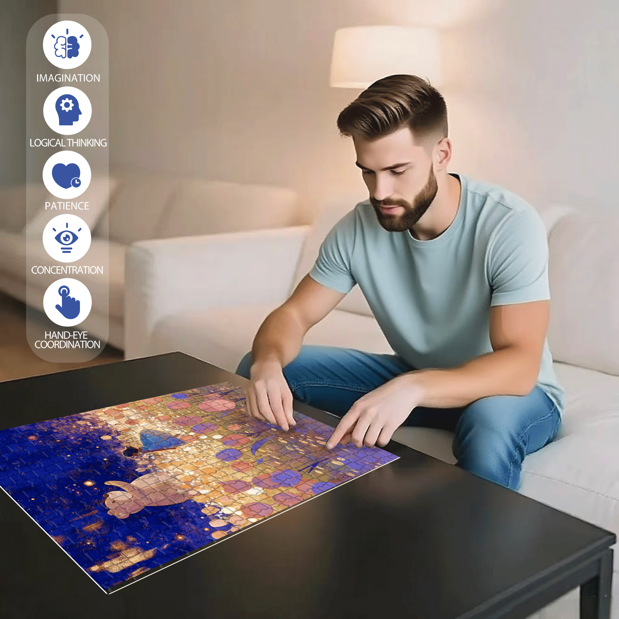 Beautiful Memories 500pcs/1000pcs Jigsaw Puzzle, Scratch-Resistant, Interactive Family Game & Brain-Boosting DIY Decor, Perfect for Halloween, Christmas & New Year Gifts, Family Puzzle Game