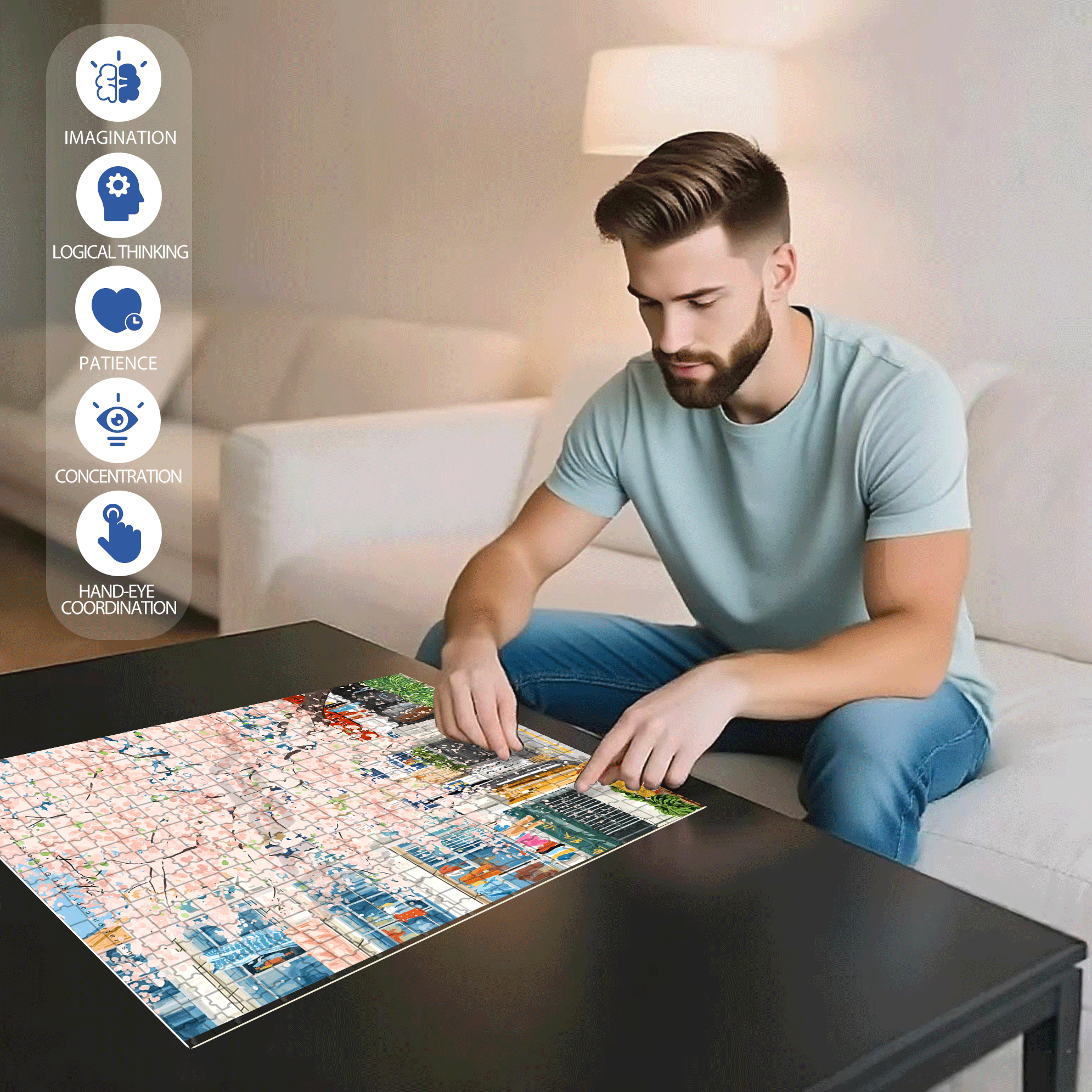 Beautiful Scenery Around Us 500pcs/1000pcs Jigsaw Puzzle, Scratch-Resistant, Interactive Family Game & Brain-Boosting DIY Decor, Perfect for Halloween, Christmas & New Year Gifts, Family Puzzle Game