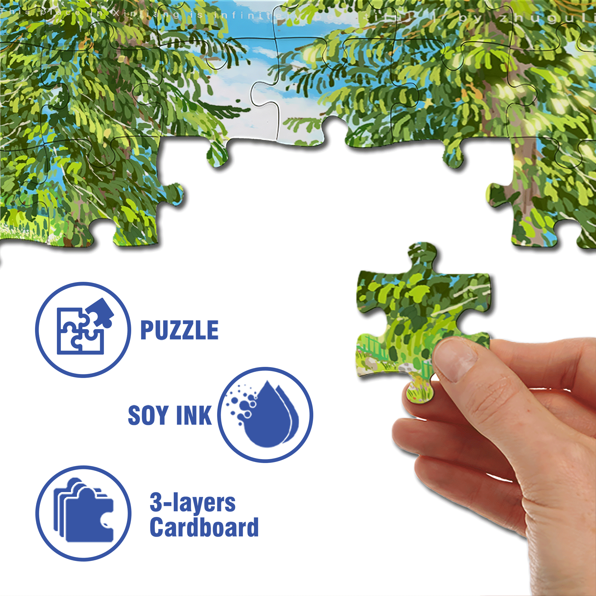Beautiful Scenery Of Ili, Xinjiang 500pcs/1000pcs Jigsaw Puzzle, Scratch-Resistant, Interactive Family Game & Brain-Boosting DIY Decor, Perfect for Halloween, Christmas & New Year Gifts, Family Puzzle Game