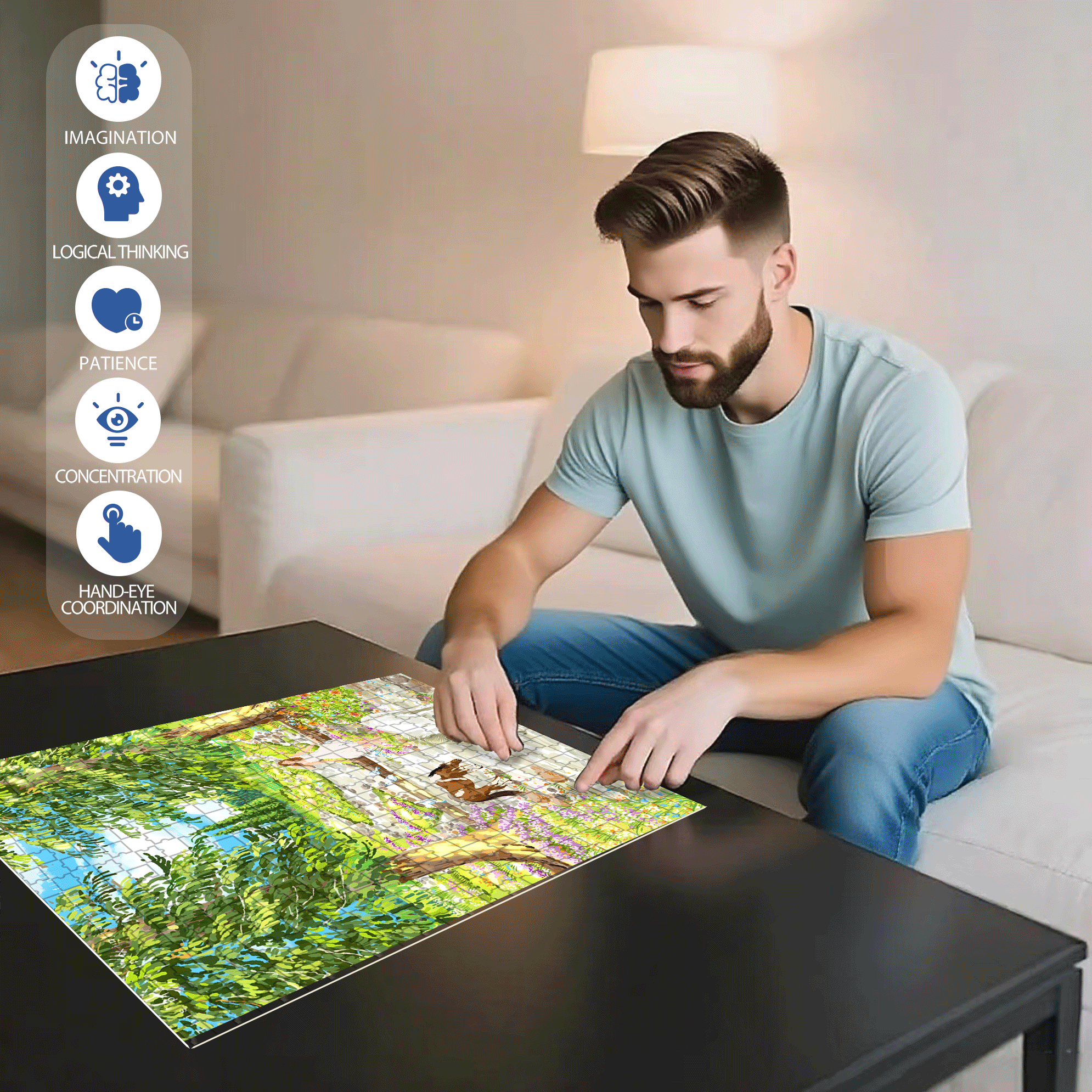 Beautiful Scenery Of Ili, Xinjiang 500pcs/1000pcs Jigsaw Puzzle, Scratch-Resistant, Interactive Family Game & Brain-Boosting DIY Decor, Perfect for Halloween, Christmas & New Year Gifts, Family Puzzle Game