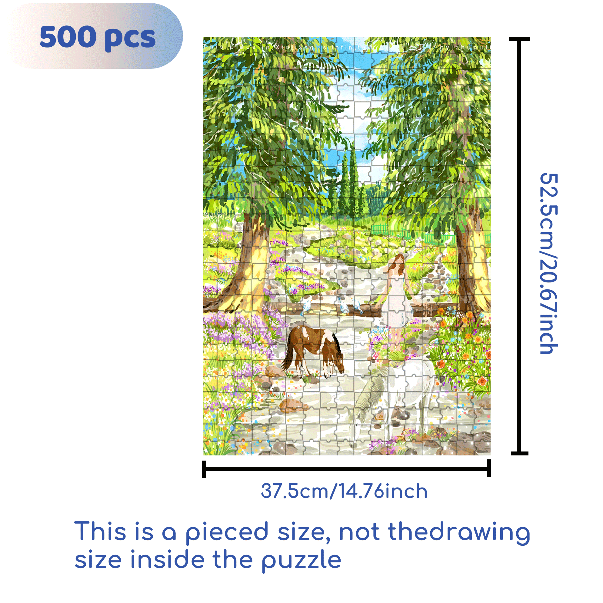 Beautiful Scenery Of Ili, Xinjiang 500pcs/1000pcs Jigsaw Puzzle, Scratch-Resistant, Interactive Family Game & Brain-Boosting DIY Decor, Perfect for Halloween, Christmas & New Year Gifts, Family Puzzle Game