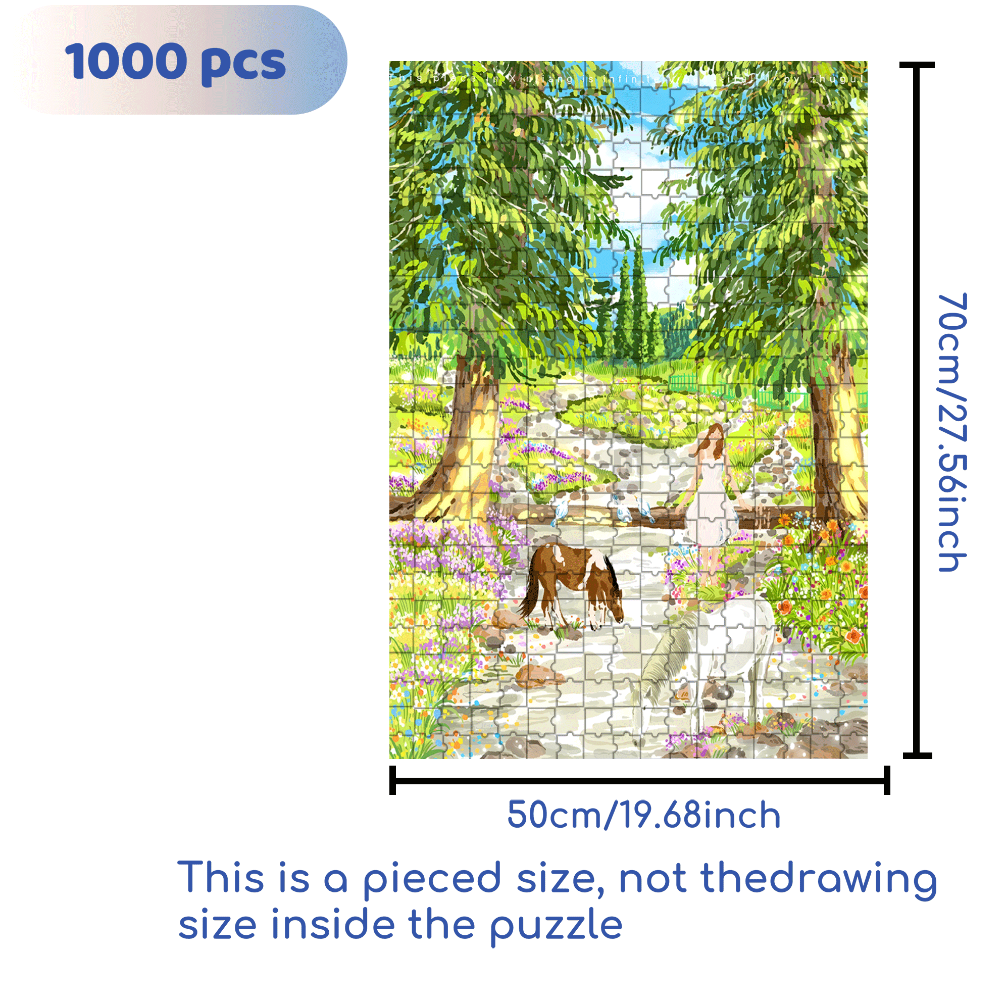 Beautiful Scenery Of Ili, Xinjiang 500pcs/1000pcs Jigsaw Puzzle, Scratch-Resistant, Interactive Family Game & Brain-Boosting DIY Decor, Perfect for Halloween, Christmas & New Year Gifts, Family Puzzle Game