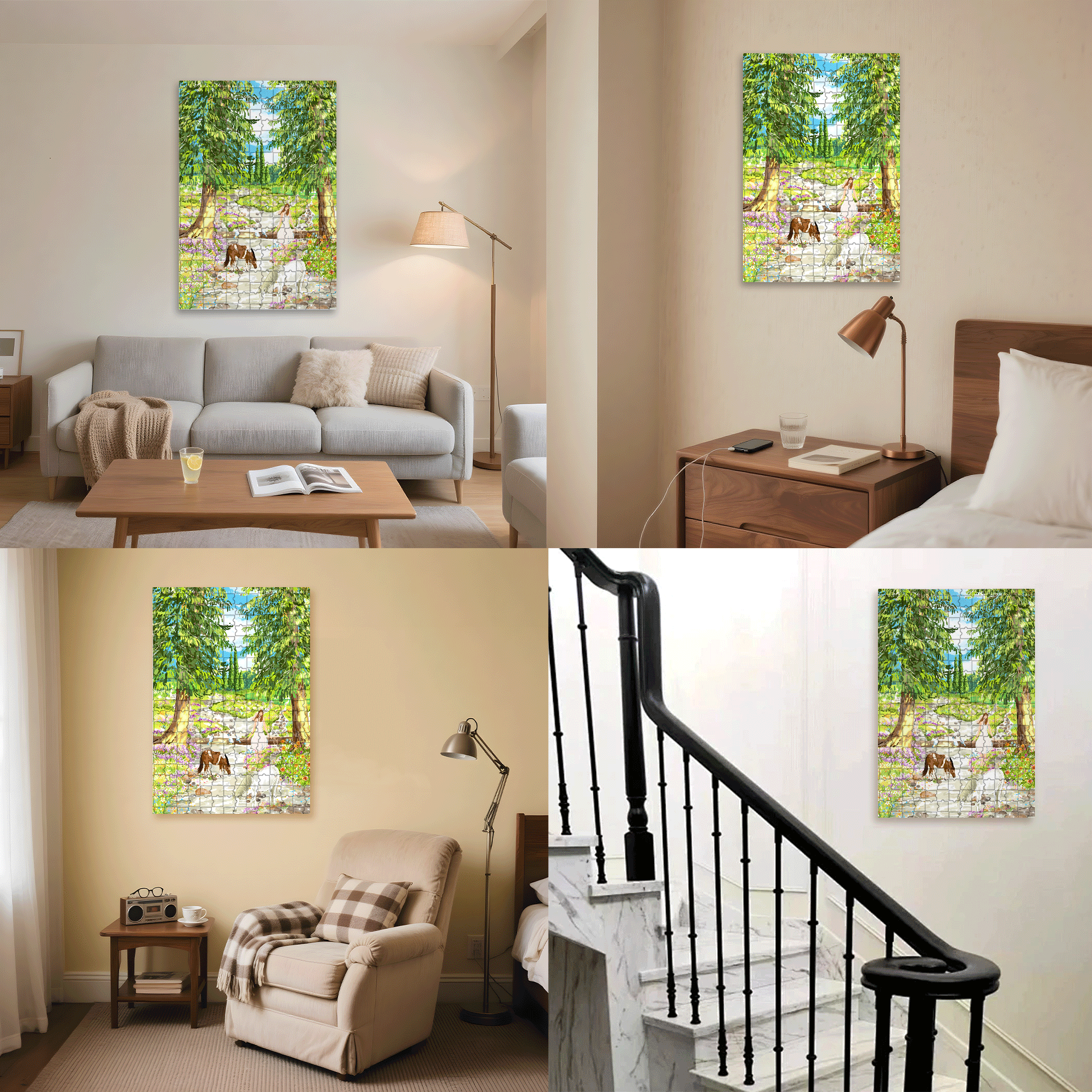 Beautiful Scenery Of Ili, Xinjiang 500pcs/1000pcs Jigsaw Puzzle, Scratch-Resistant, Interactive Family Game & Brain-Boosting DIY Decor, Perfect for Halloween, Christmas & New Year Gifts, Family Puzzle Game