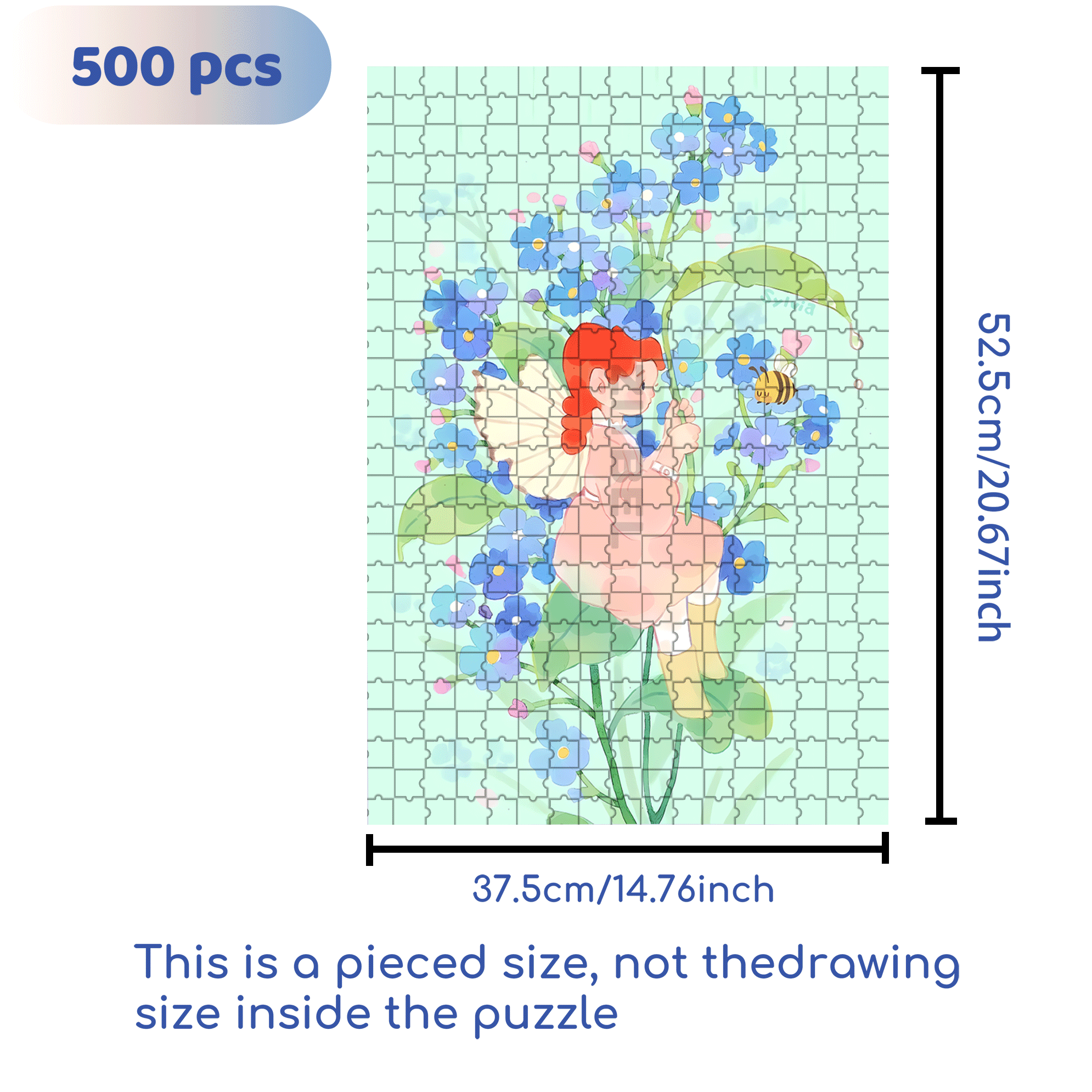 Blue Rainy Day 500pcs/1000pcs Jigsaw Puzzle, Scratch-Resistant, Interactive Family Game & Brain-Boosting DIY Decor, Perfect for Halloween, Christmas & New Year Gifts, Family Puzzle Game