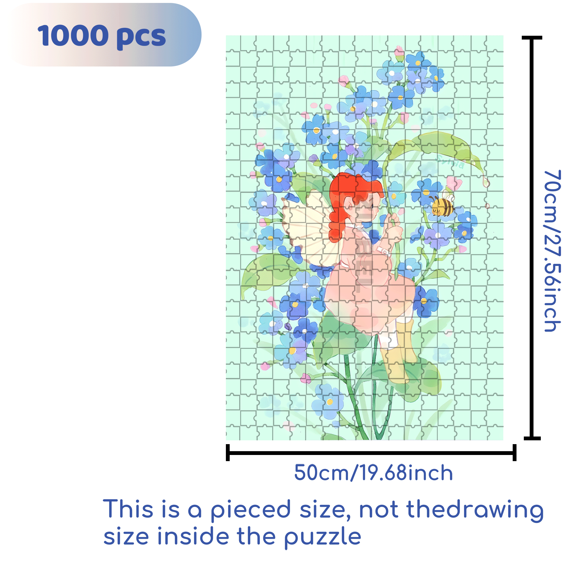 Blue Rainy Day 500pcs/1000pcs Jigsaw Puzzle, Scratch-Resistant, Interactive Family Game & Brain-Boosting DIY Decor, Perfect for Halloween, Christmas & New Year Gifts, Family Puzzle Game