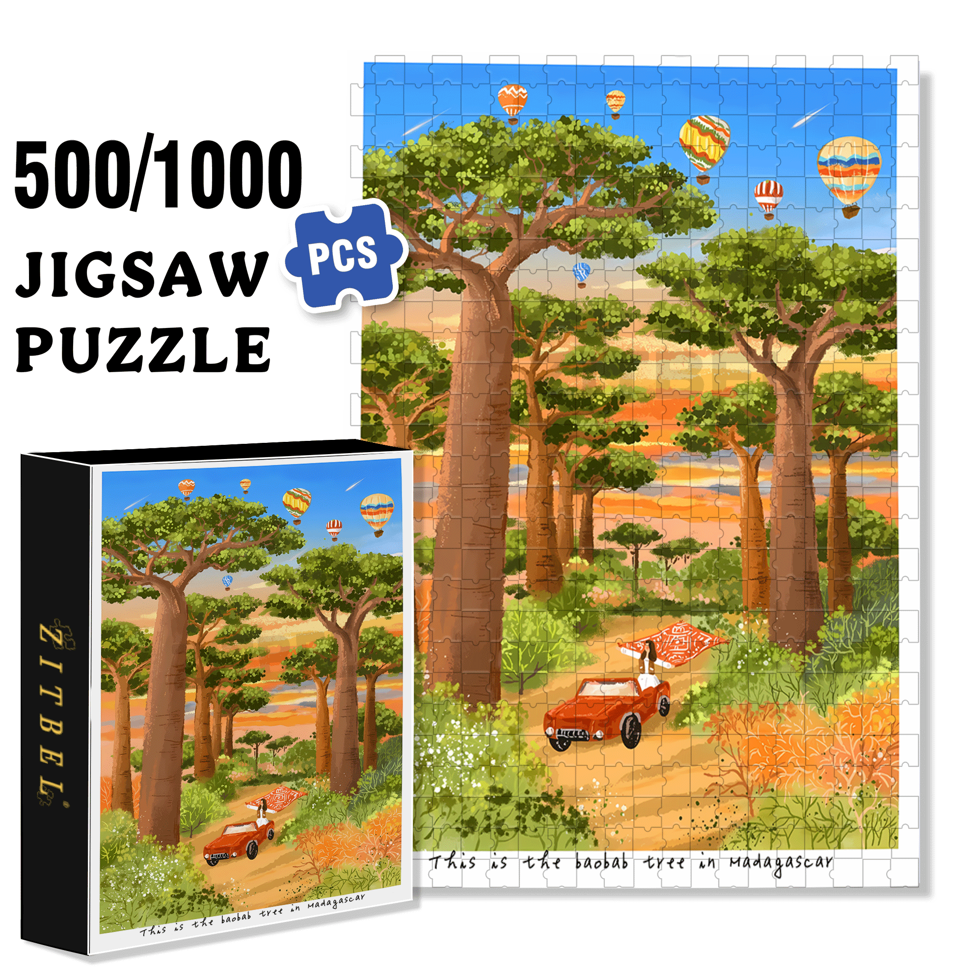 Breadfruit Tree 500pcs/1000pcs Jigsaw Puzzle, Scratch-Resistant, Interactive Family Game & Brain-Boosting DIY Decor, Perfect for Halloween, Christmas & New Year Gifts, Family Puzzle Game