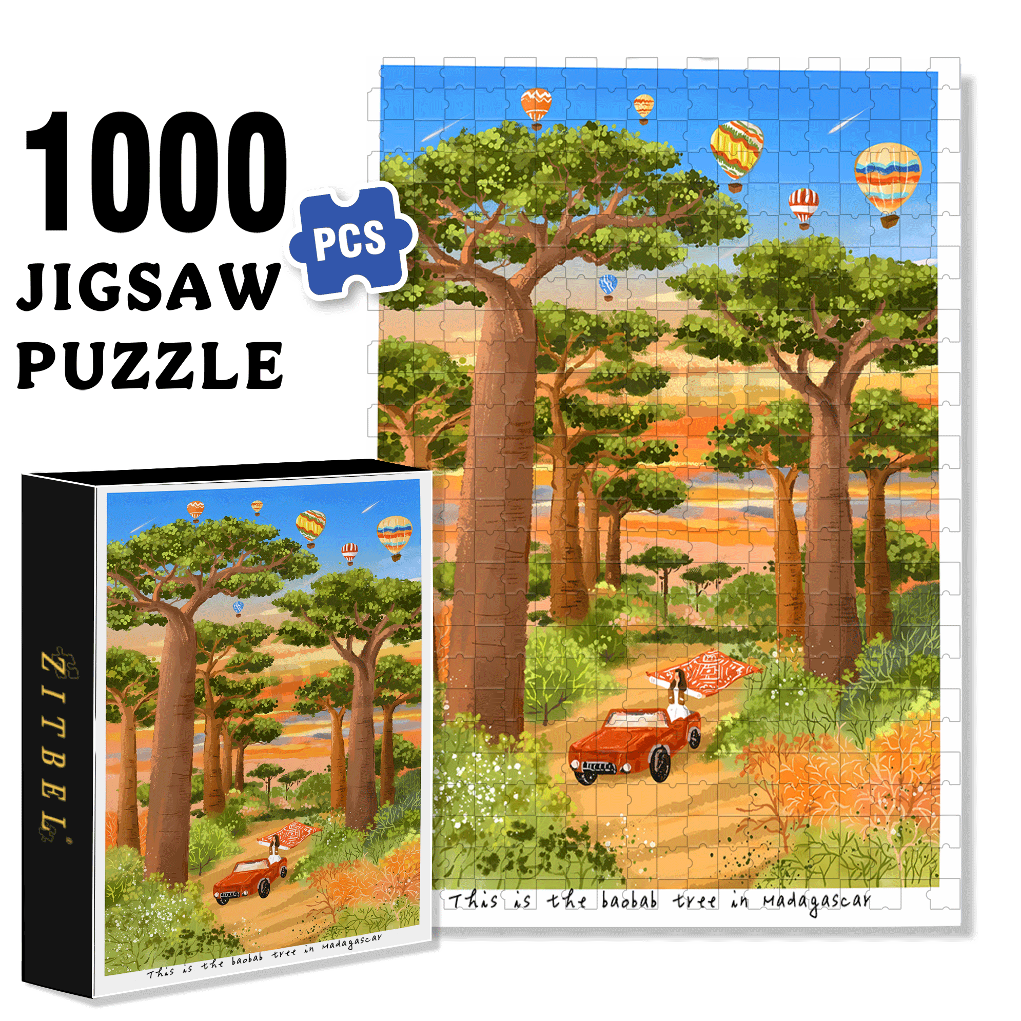 Breadfruit Tree 500pcs/1000pcs Jigsaw Puzzle, Scratch-Resistant, Interactive Family Game & Brain-Boosting DIY Decor, Perfect for Halloween, Christmas & New Year Gifts, Family Puzzle Game