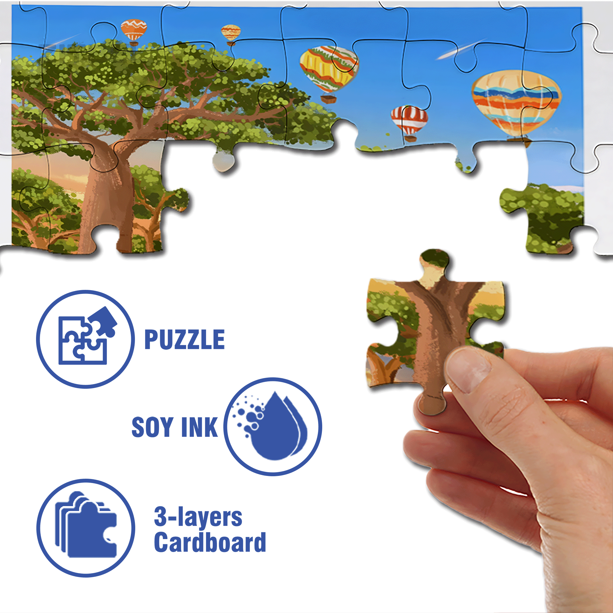 Breadfruit Tree 500pcs/1000pcs Jigsaw Puzzle, Scratch-Resistant, Interactive Family Game & Brain-Boosting DIY Decor, Perfect for Halloween, Christmas & New Year Gifts, Family Puzzle Game