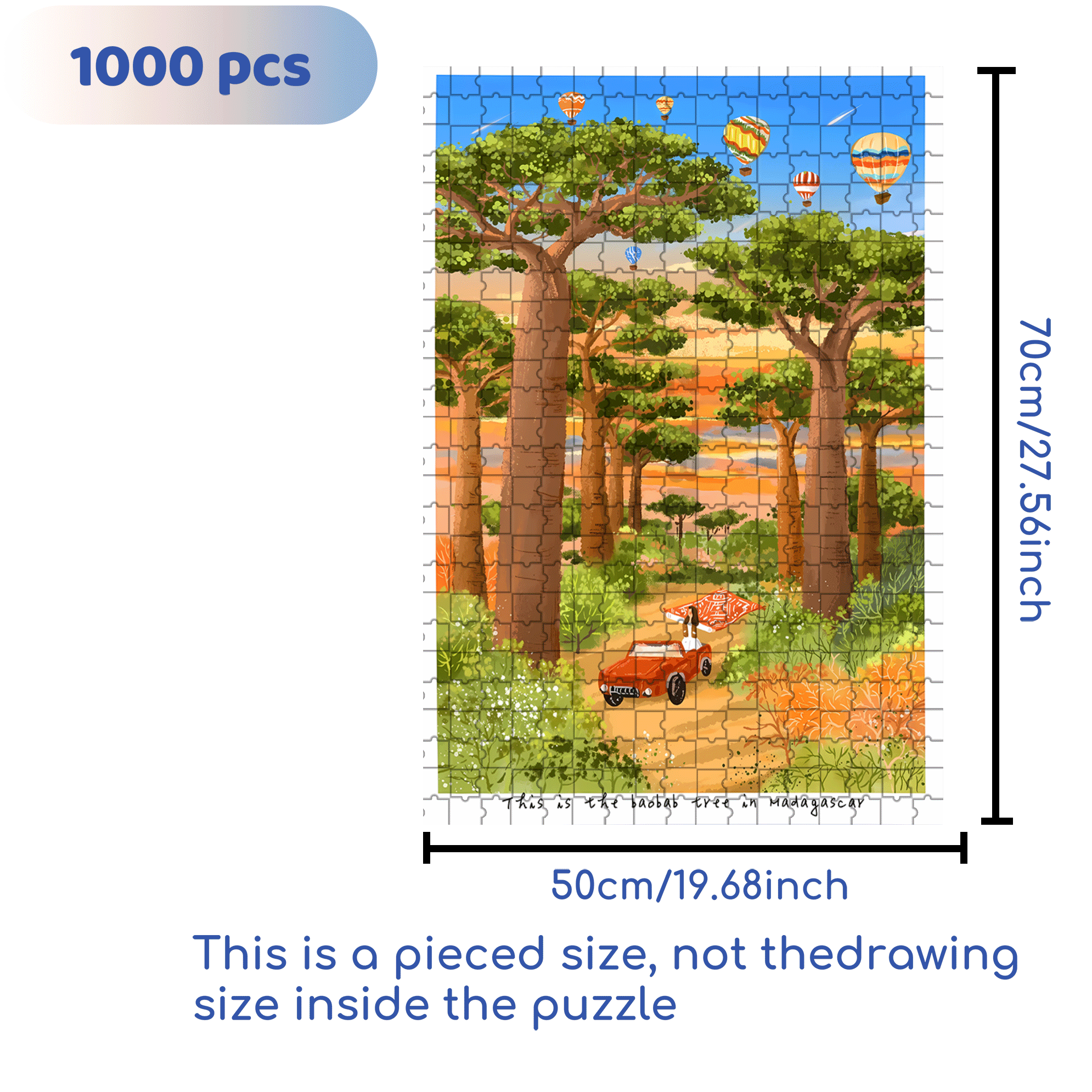 Breadfruit Tree 500pcs/1000pcs Jigsaw Puzzle, Scratch-Resistant, Interactive Family Game & Brain-Boosting DIY Decor, Perfect for Halloween, Christmas & New Year Gifts, Family Puzzle Game