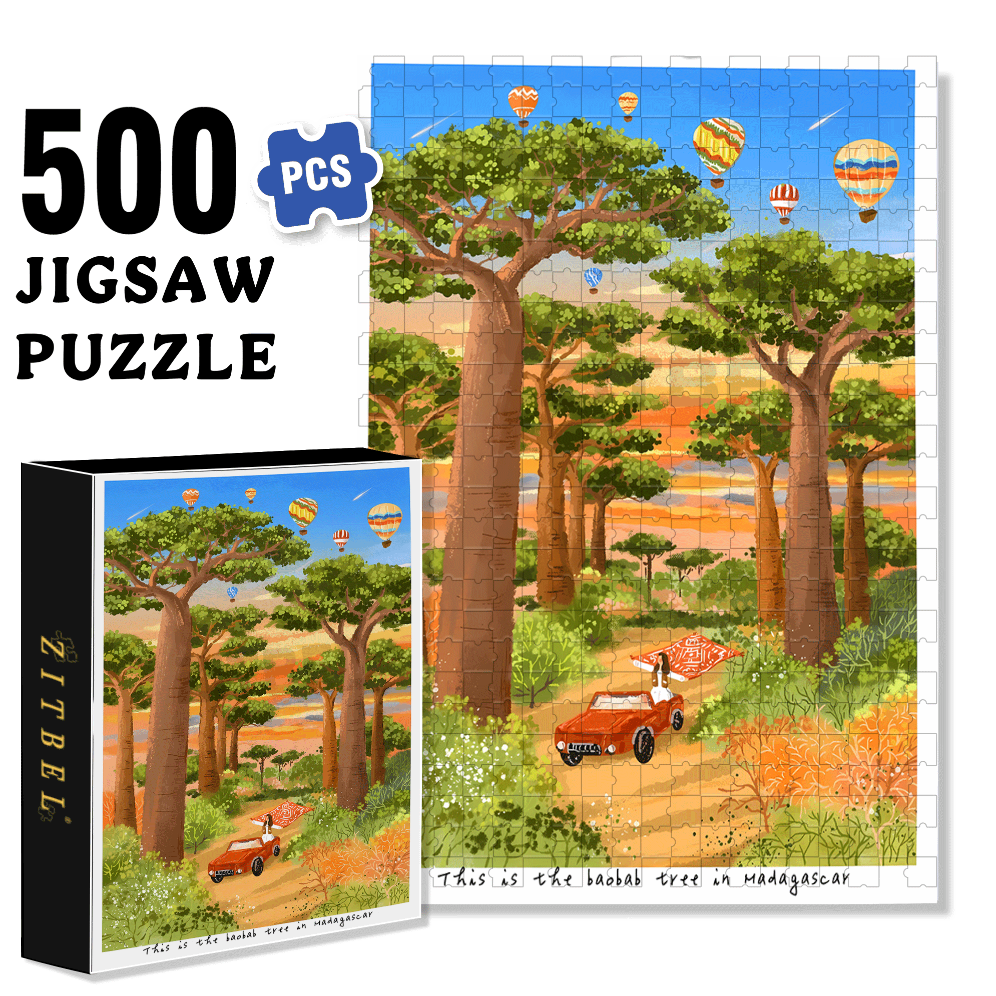 Breadfruit Tree 500pcs/1000pcs Jigsaw Puzzle, Scratch-Resistant, Interactive Family Game & Brain-Boosting DIY Decor, Perfect for Halloween, Christmas & New Year Gifts, Family Puzzle Game