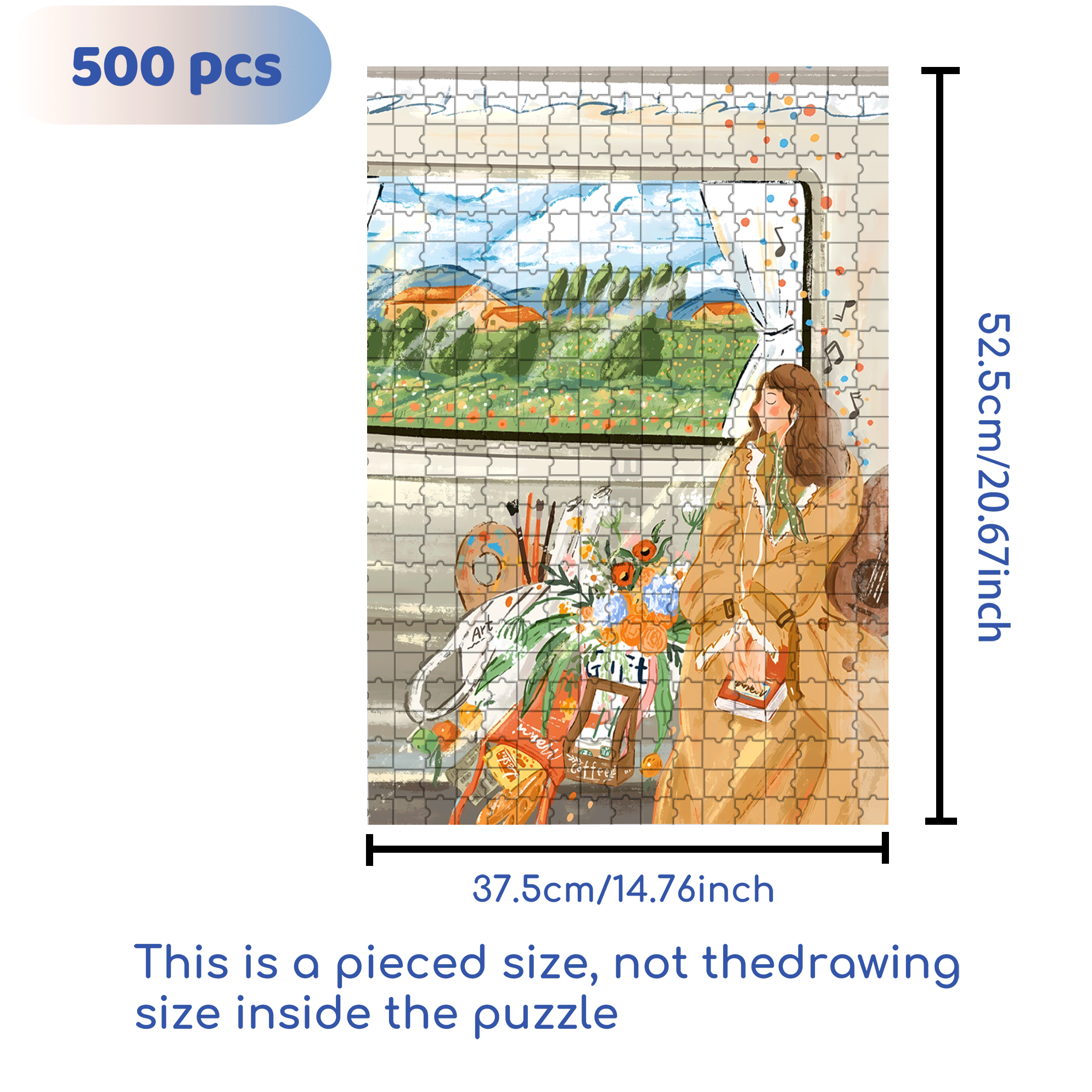 Bring The Things I Love 500pcs/1000pcs Jigsaw Puzzle, Scratch-Resistant, Interactive Family Game & Brain-Boosting DIY Decor, Perfect for Halloween, Christmas & New Year Gifts, Family Puzzle Game