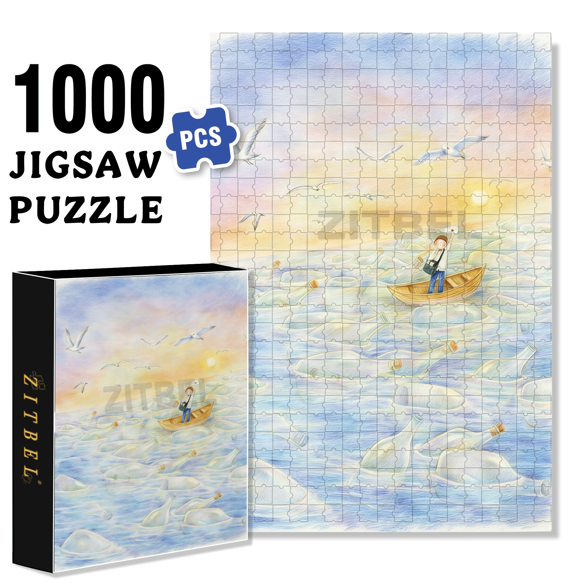 Busy Postman 500pcs/1000pcs Jigsaw Puzzle, Scratch-Resistant, Interactive Family Game & Brain-Boosting DIY Decor, Perfect for Halloween, Christmas & New Year Gifts, Family Puzzle Game