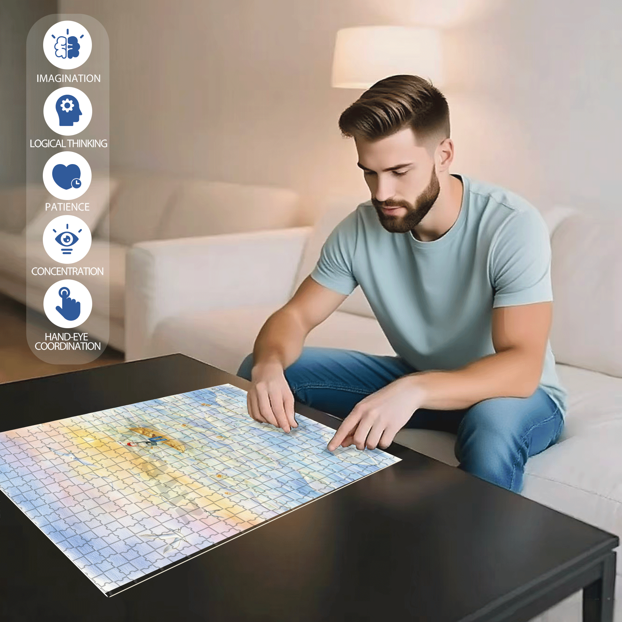 Busy Postman 500pcs/1000pcs Jigsaw Puzzle, Scratch-Resistant, Interactive Family Game & Brain-Boosting DIY Decor, Perfect for Halloween, Christmas & New Year Gifts, Family Puzzle Game